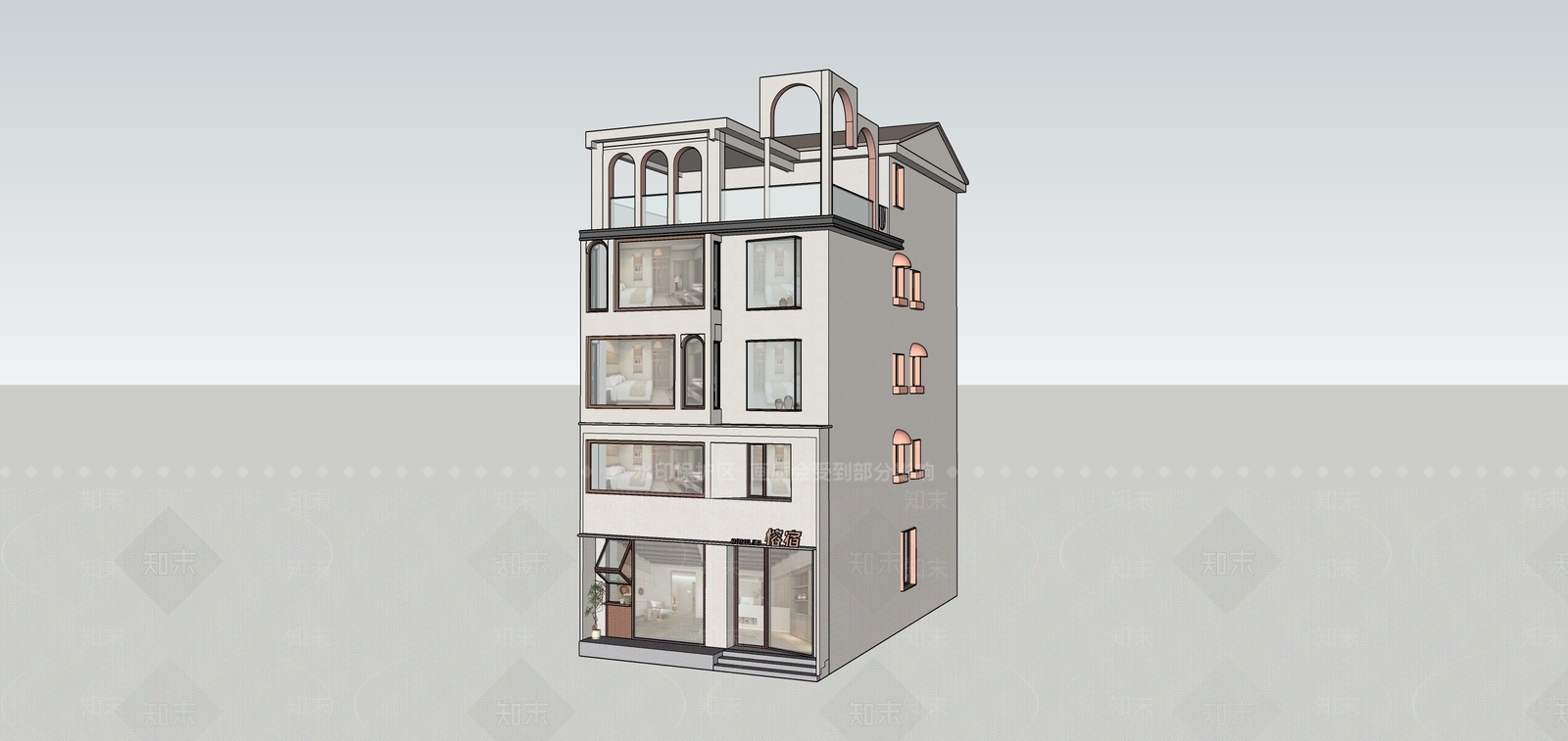 现代风格建筑SU模型下载【ID:1197826827】