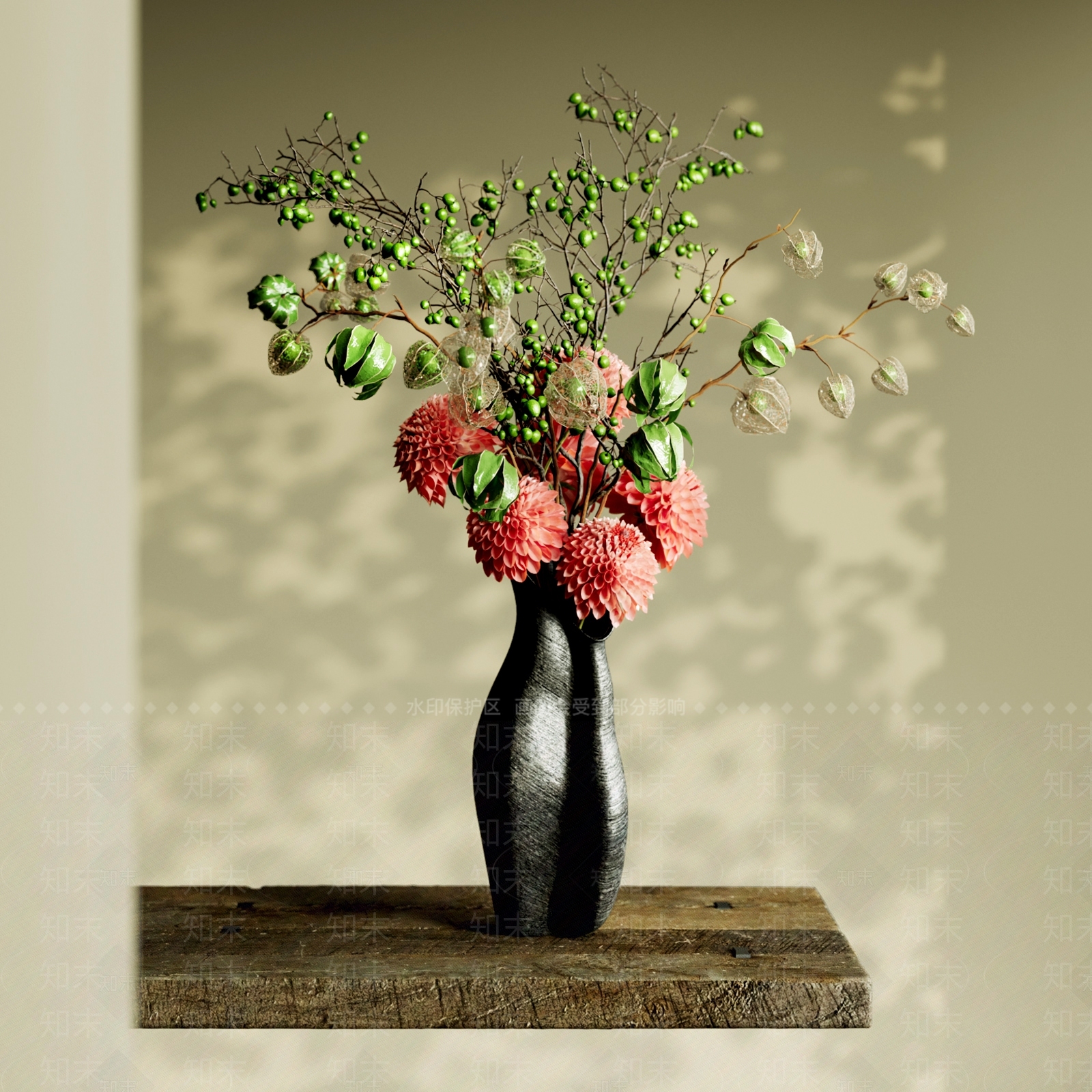 新中式花艺3D模型下载【ID:1197827669】