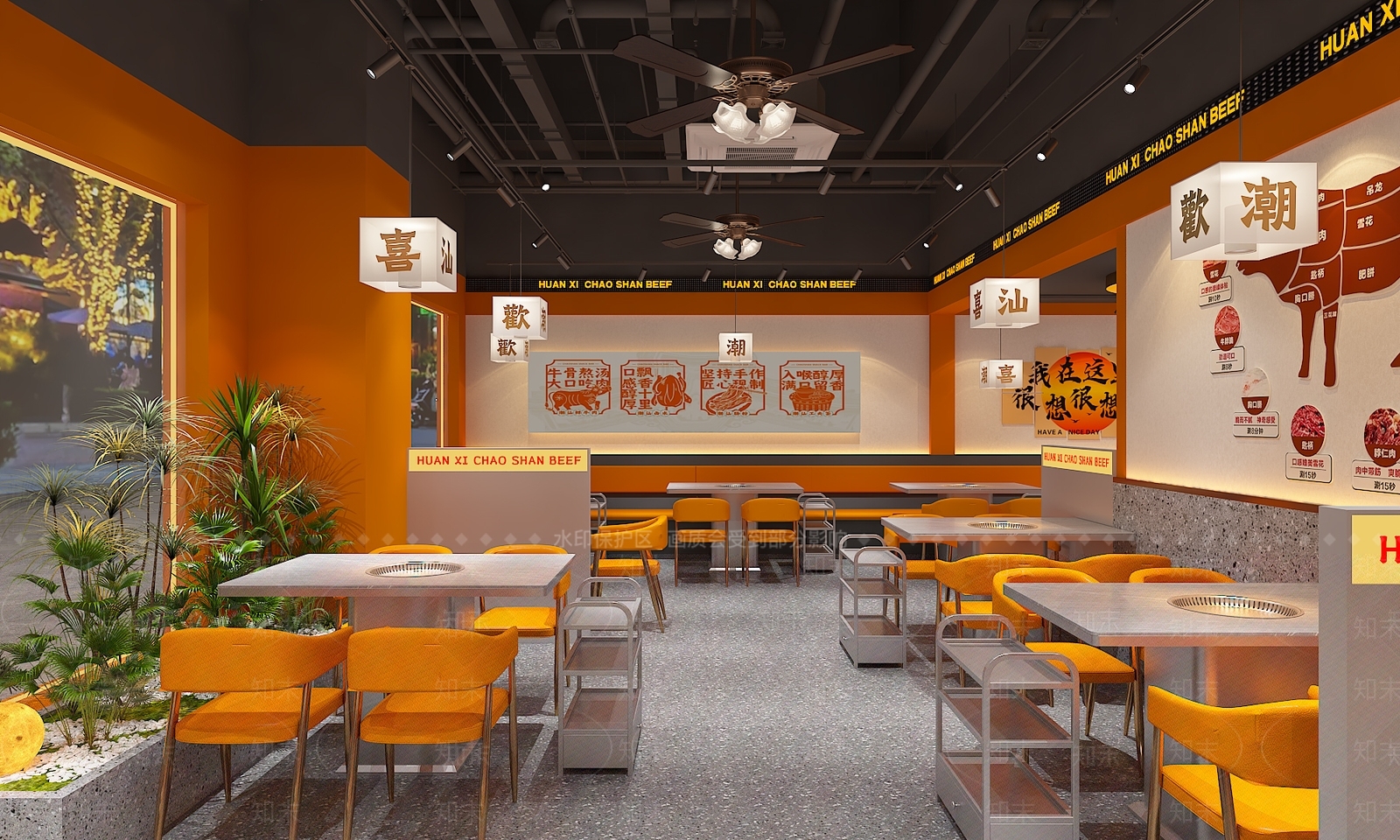 现代简约火锅店3D模型下载【ID:1197828963】