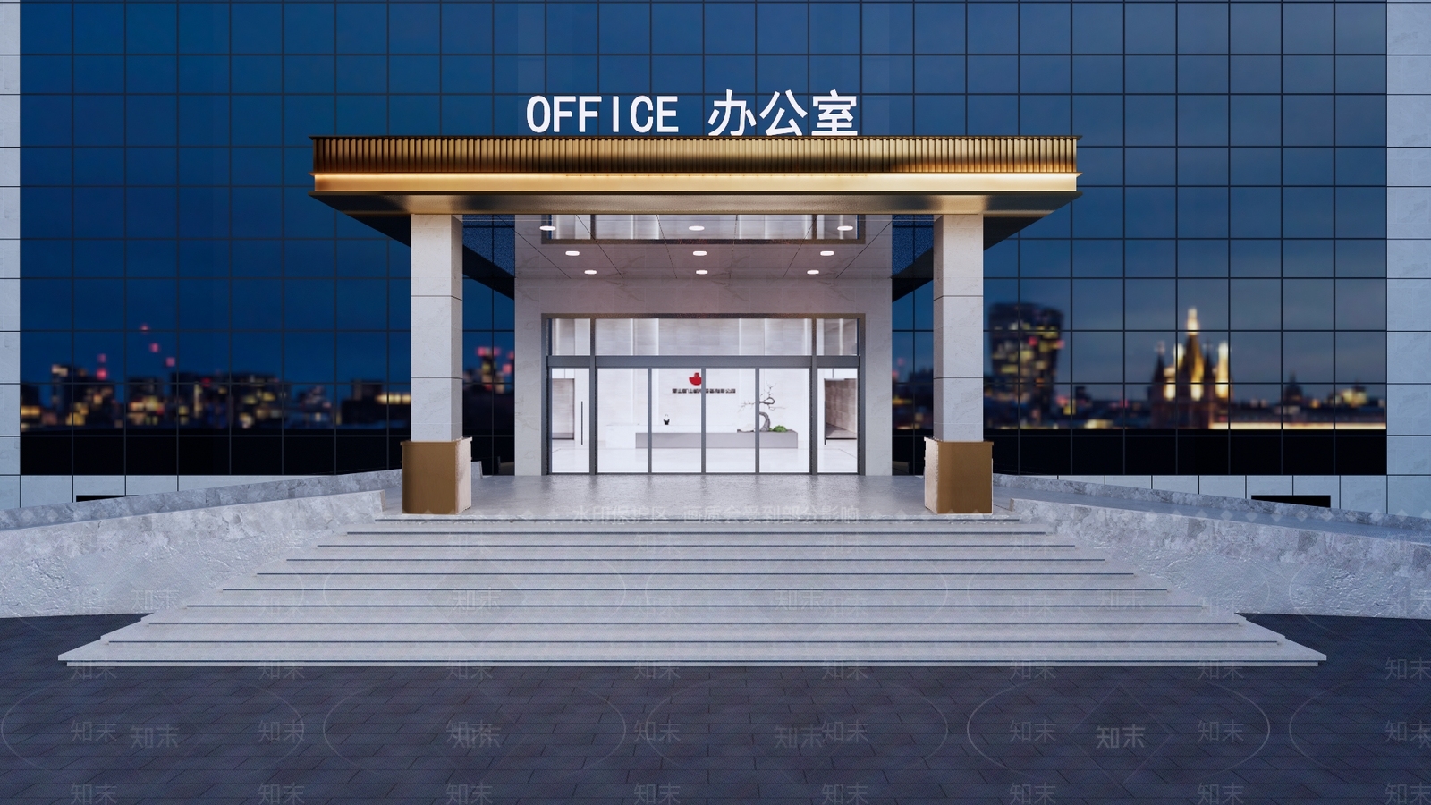 中式轻奢办公楼SU模型下载【ID:1197831253】