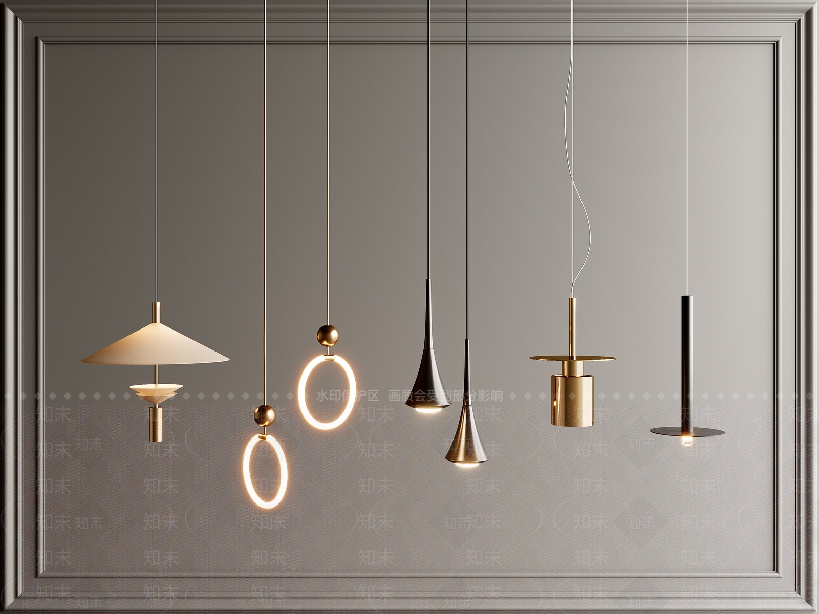 现代意式小吊灯3D模型下载【ID:1197832320】