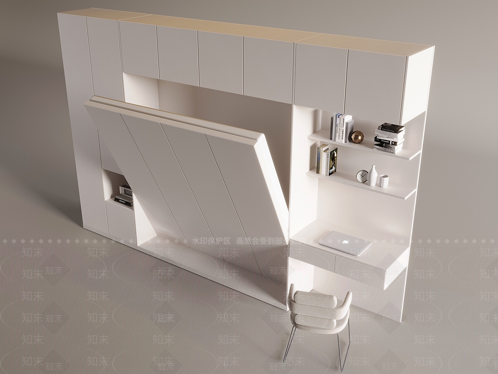 奶油北欧衣柜3D模型下载【ID:1197833260】