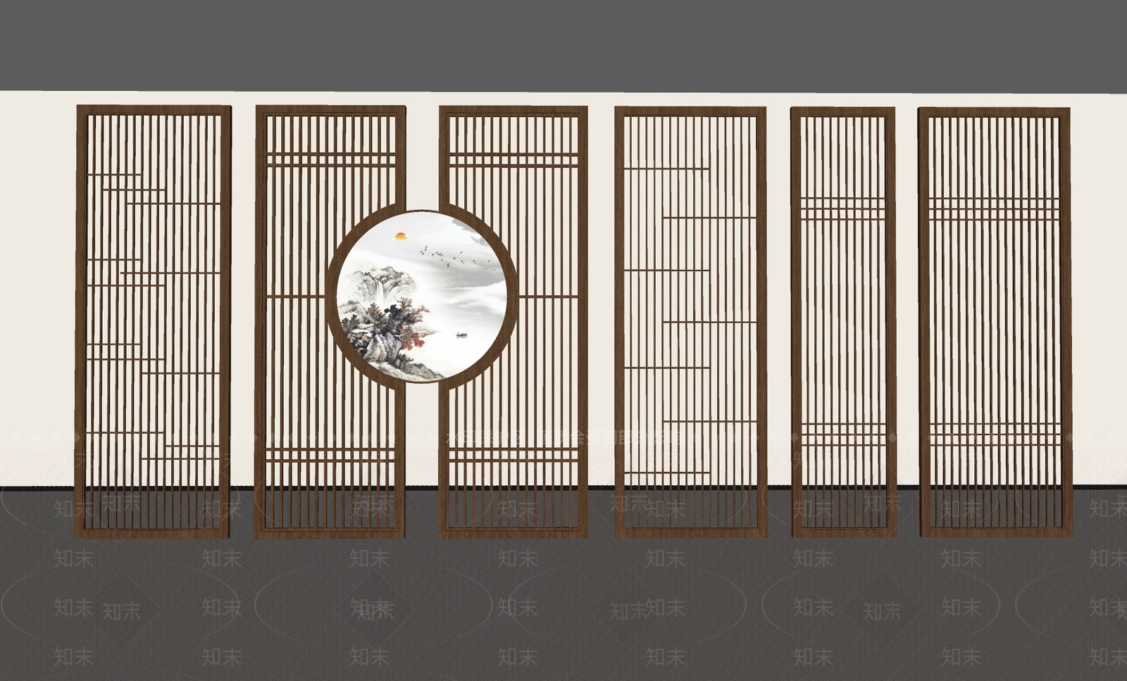 中式新中式隔断SU模型下载【ID:1197833518】