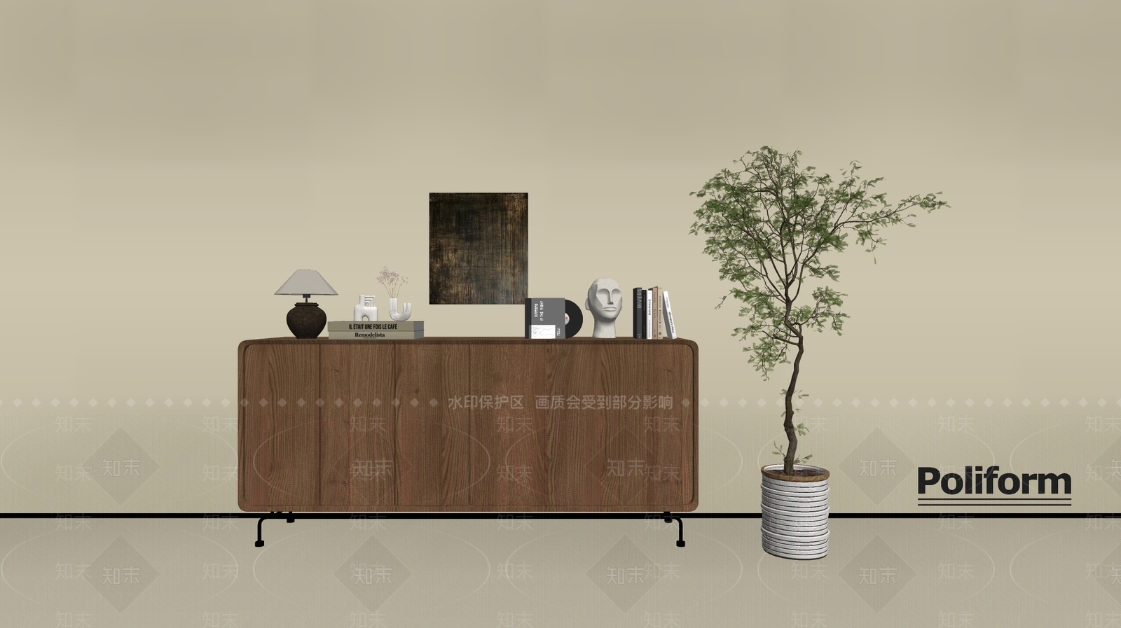 现代玄关柜SU模型下载【ID:1197834068】