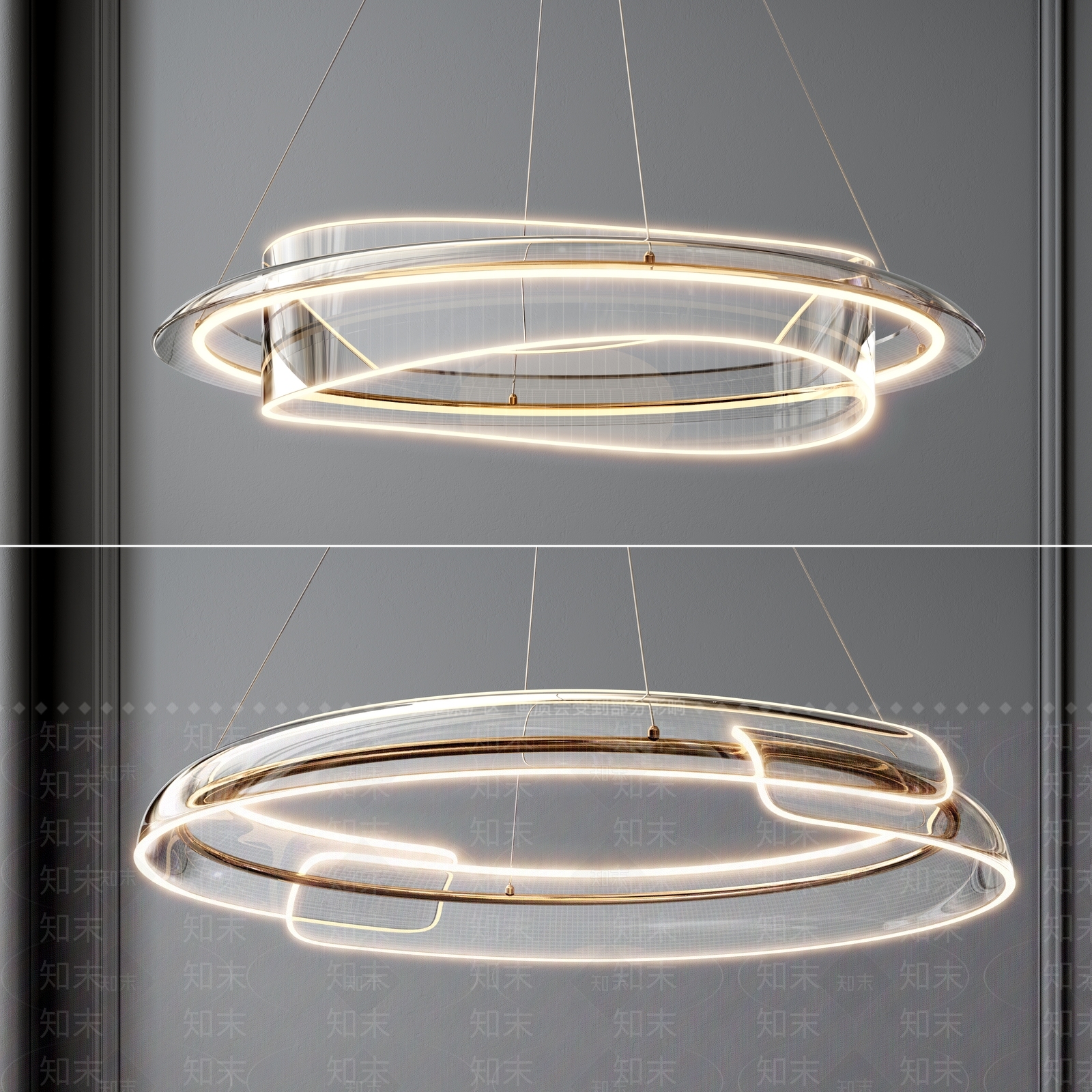 意式轻奢客厅吊灯SU模型下载【ID:1197835680】