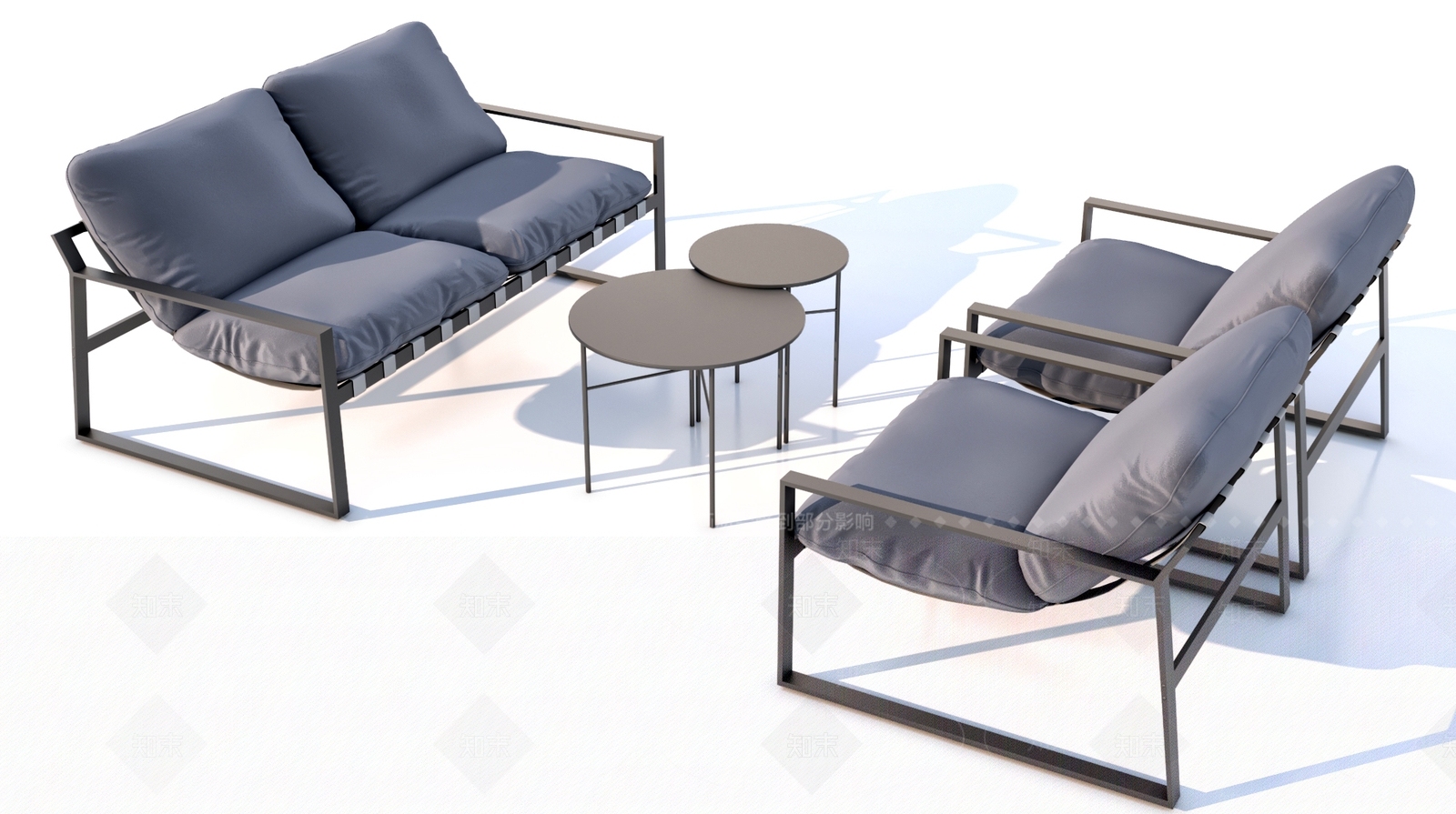 现代双人沙发3D模型下载【ID:1197840883】