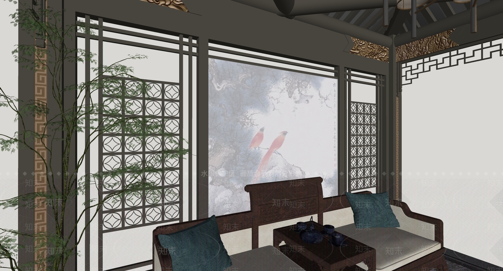 新中式中式其他景观小建筑SU模型下载【ID:1197842823】