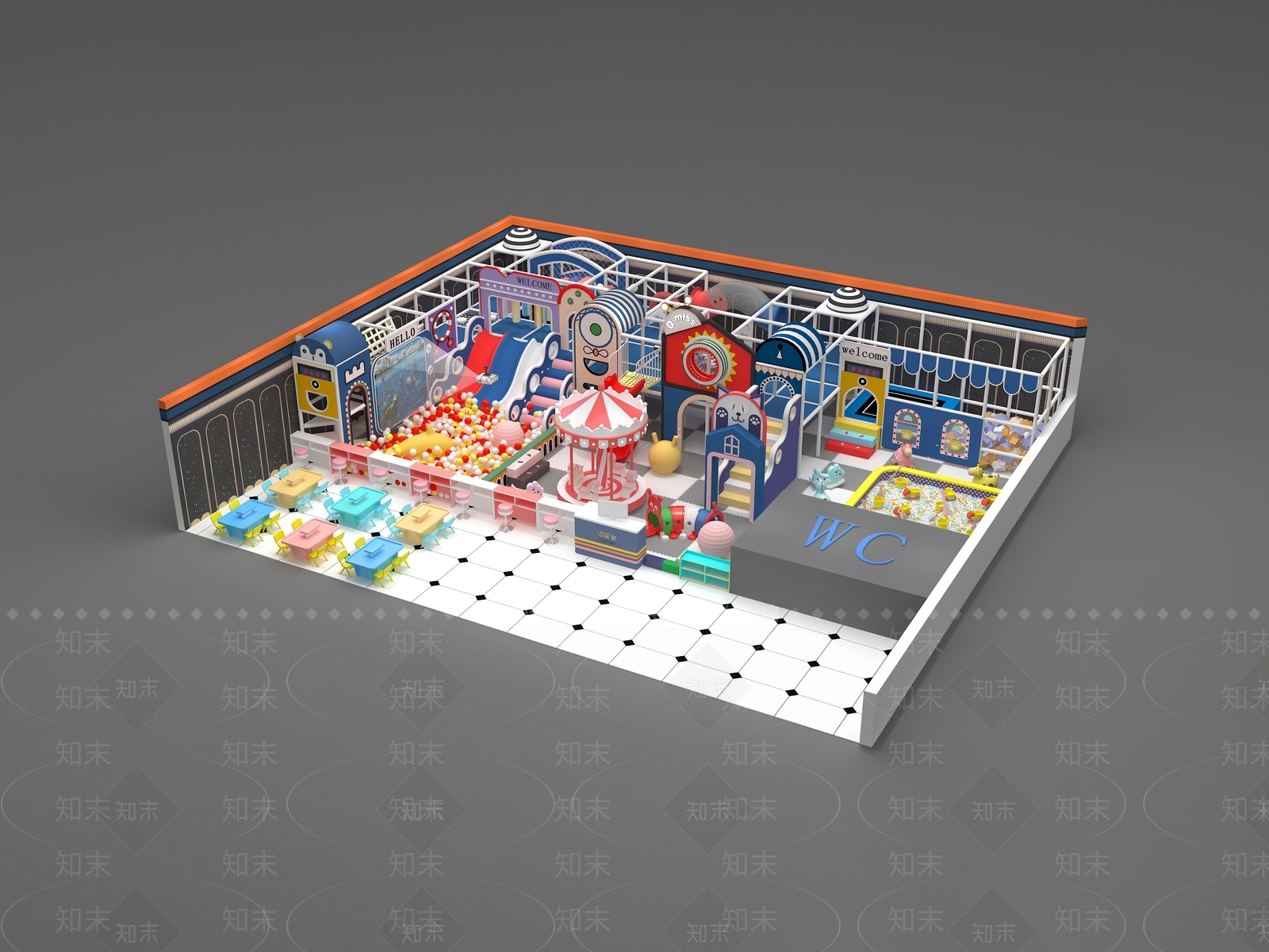 现代儿童乐园3D模型下载【ID:1197846744】