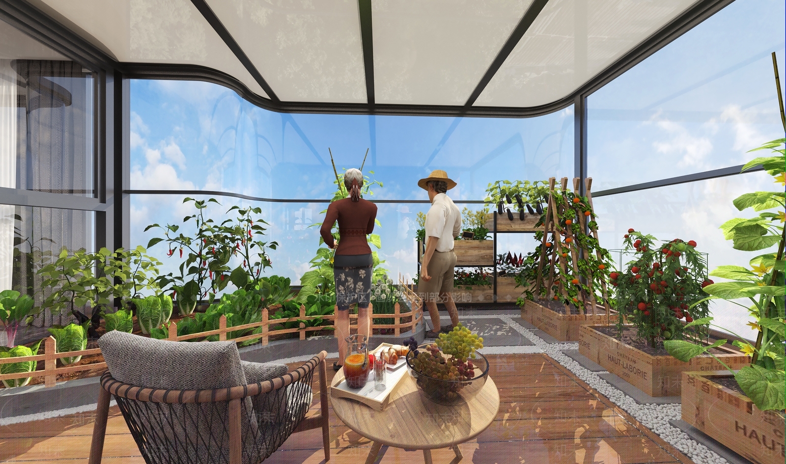 现代屋顶花园SU模型下载【ID:1197848370】