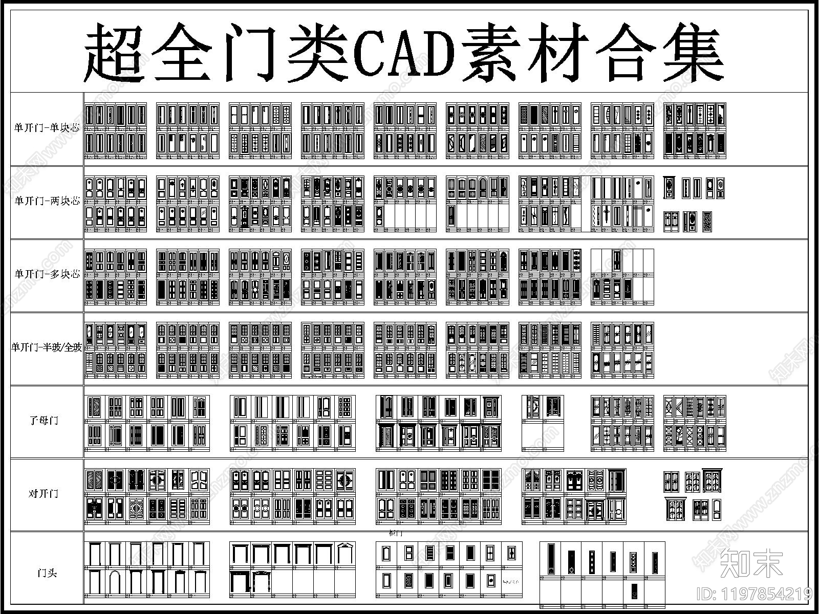 现代门施工图下载【ID:1197854219】