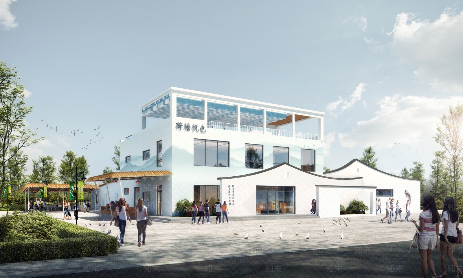 新中式小公建SU模型下载【ID:1197856158】