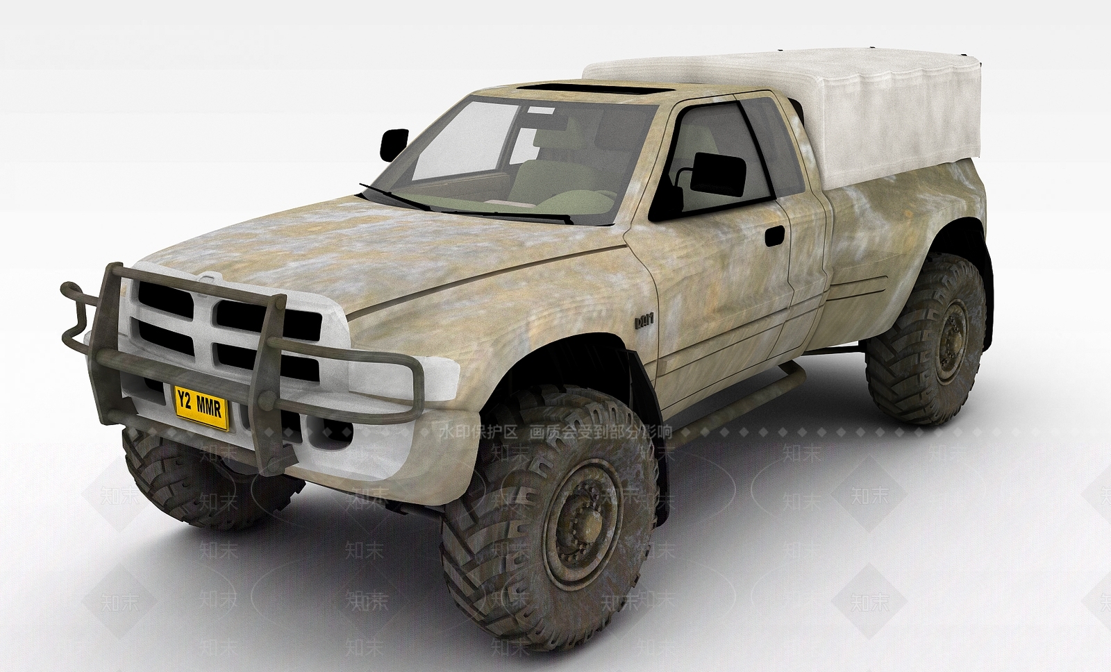 现代军用卡车3D模型下载【ID:1197856242】