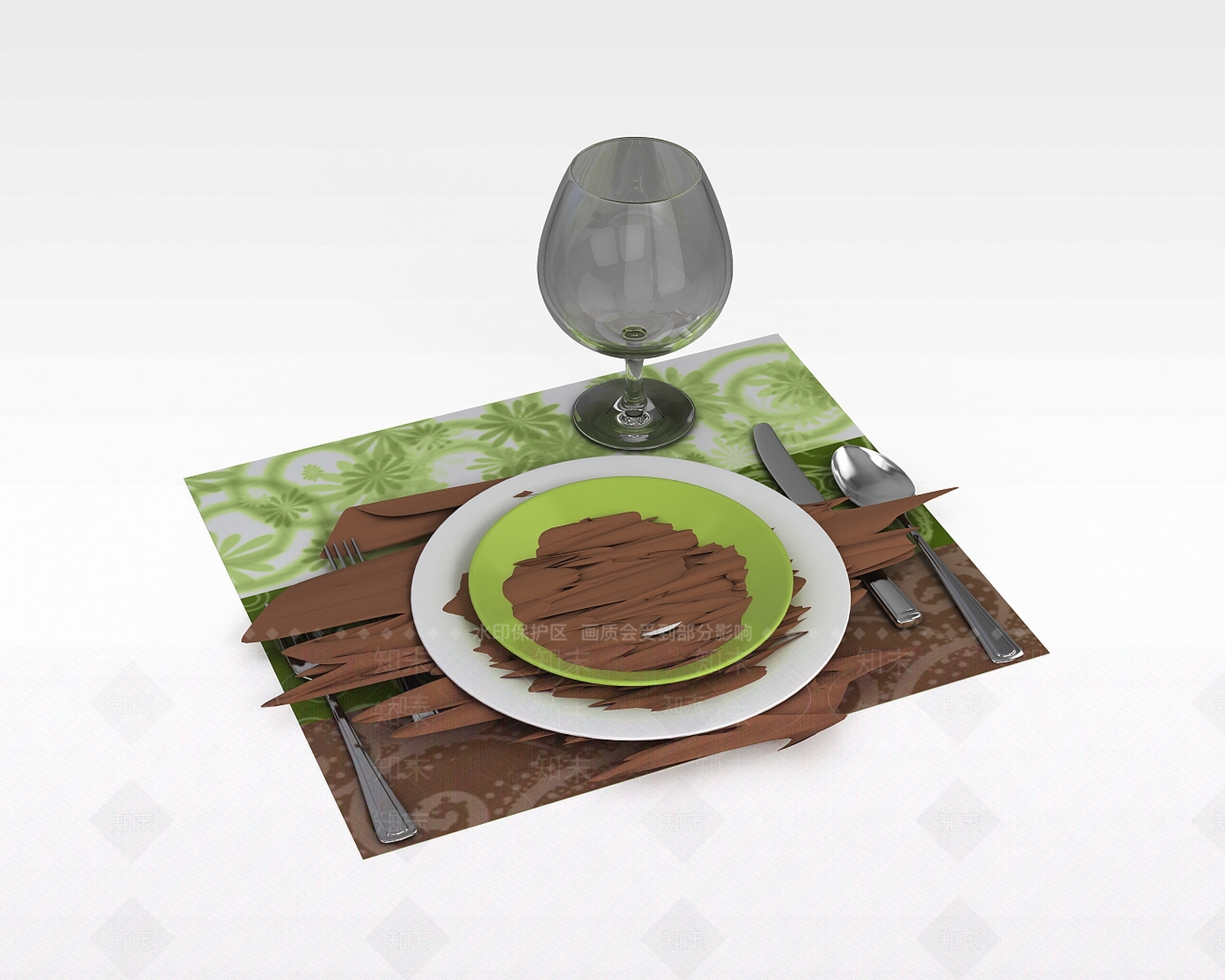 现代西式餐具3D模型下载【ID:1197857287】
