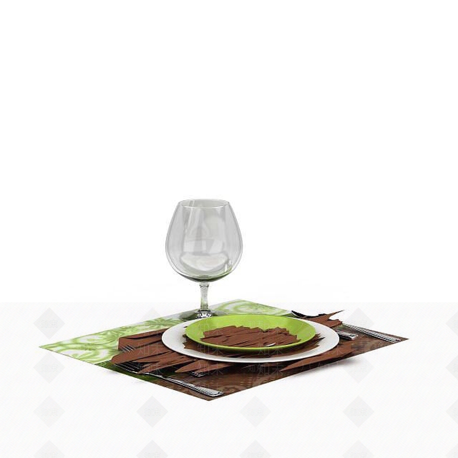 现代西式餐具3D模型下载【ID:1197857287】