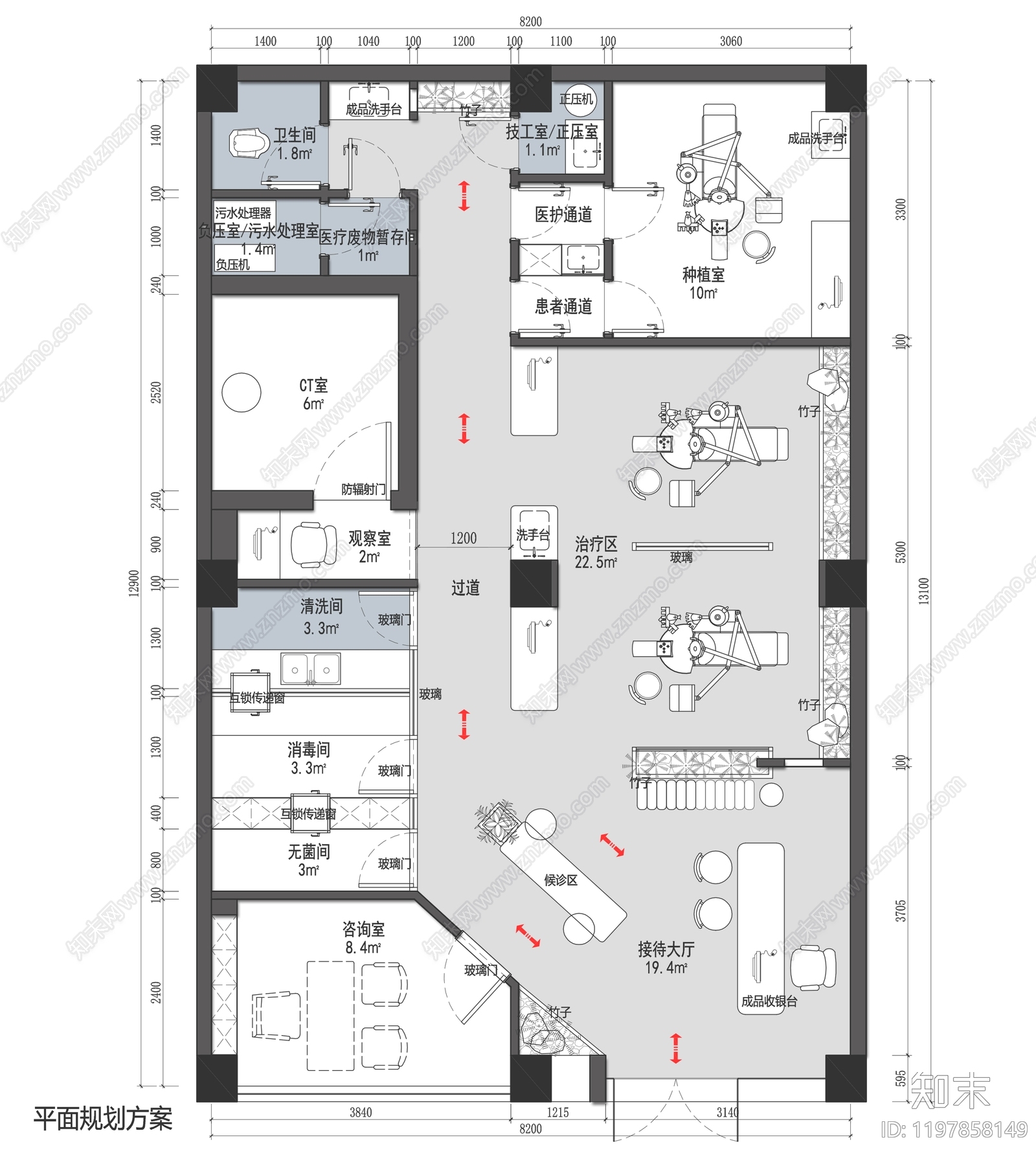 现代奶油其他医疗空间施工图下载【ID:1197858149】