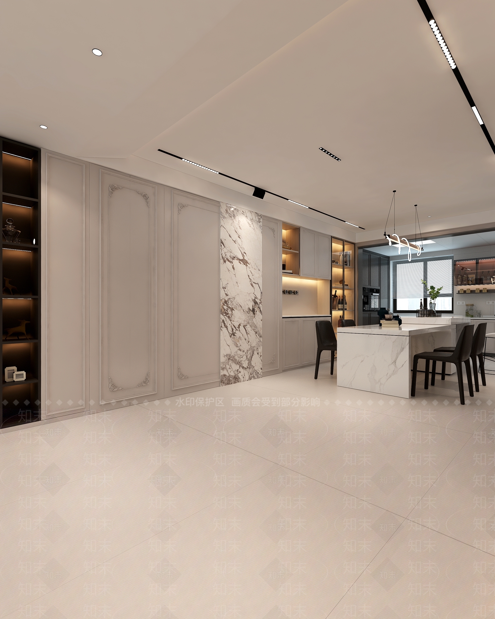 法式简约挑空客厅3D模型下载【ID:1197860087】