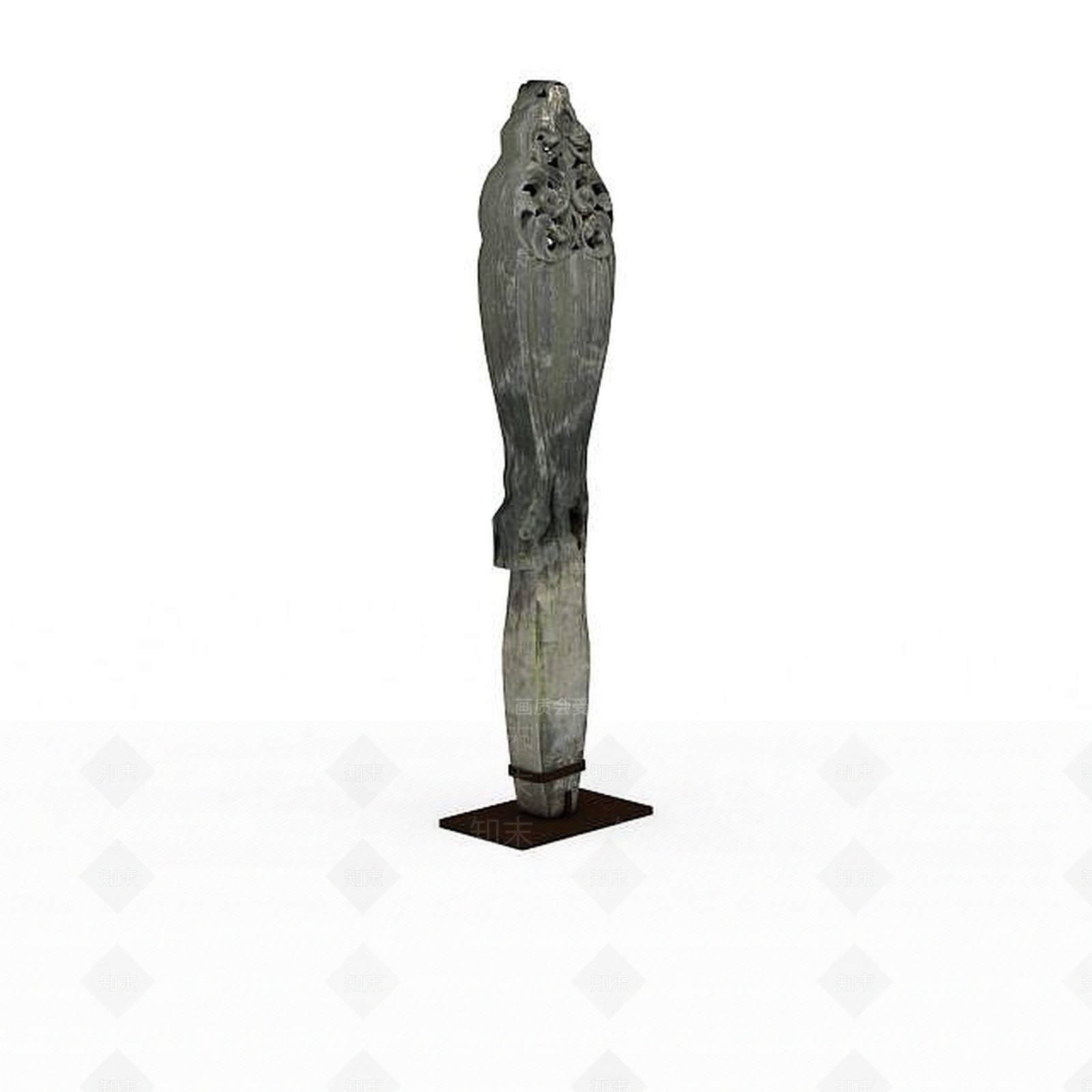 现代古代雕花石头柱子3D模型下载【ID:1197859149】