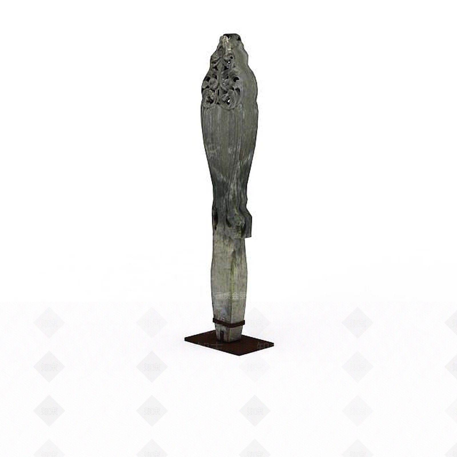 现代古代雕花石头柱子3D模型下载【ID:1197859149】