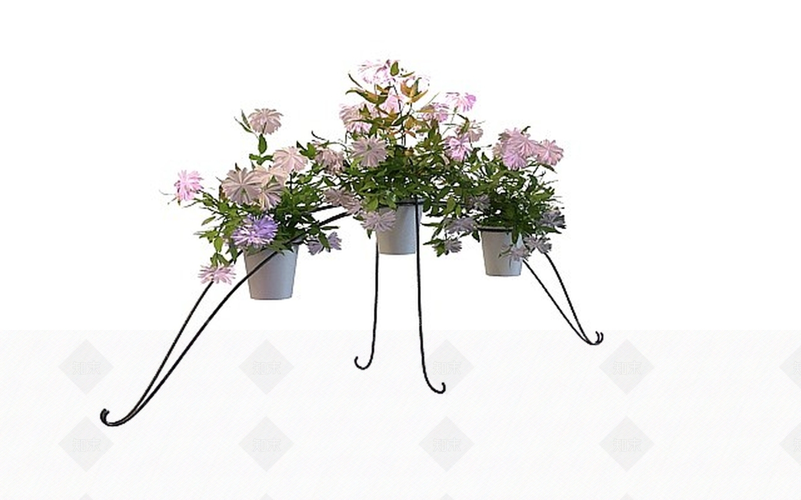 现代铁艺花架3D模型下载【ID:1197860365】