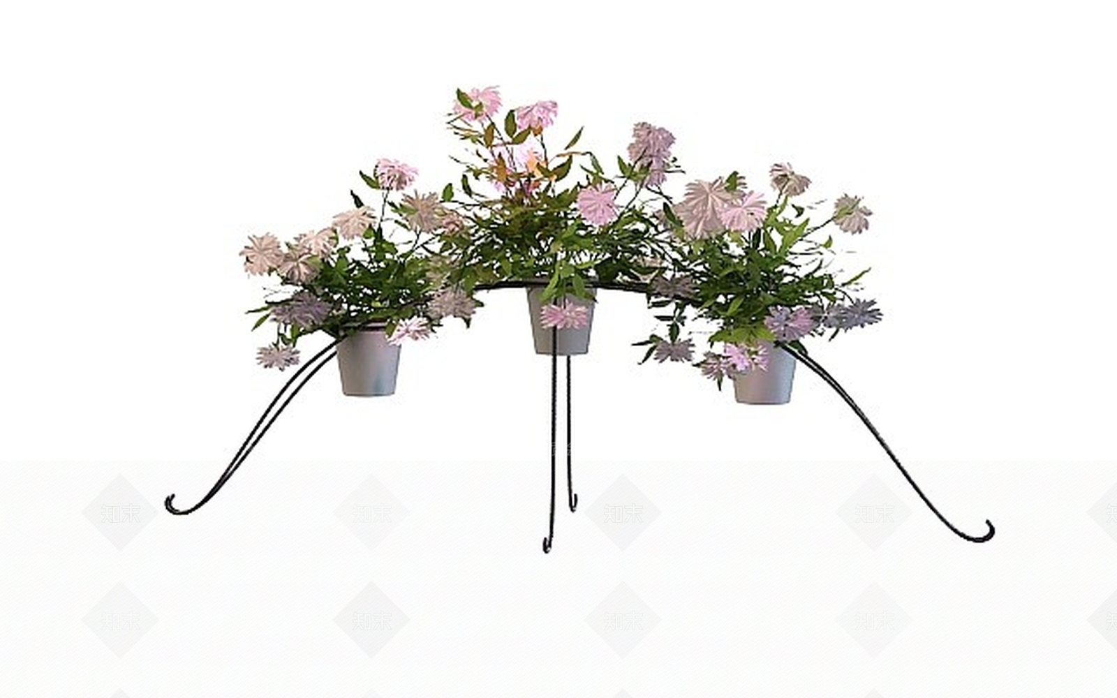 现代铁艺花架3D模型下载【ID:1197860365】