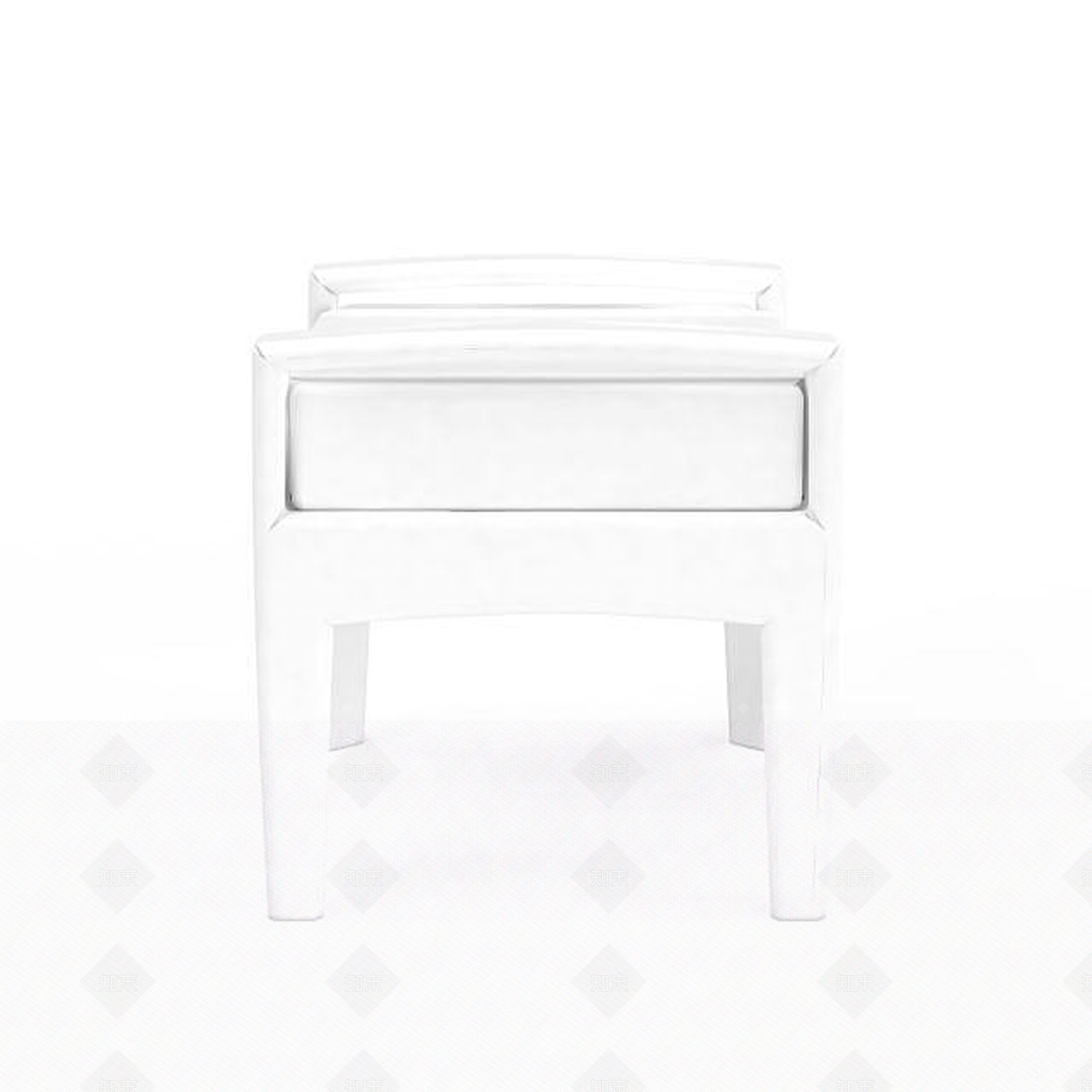 现代白色凳子3D模型下载【ID:1197860479】