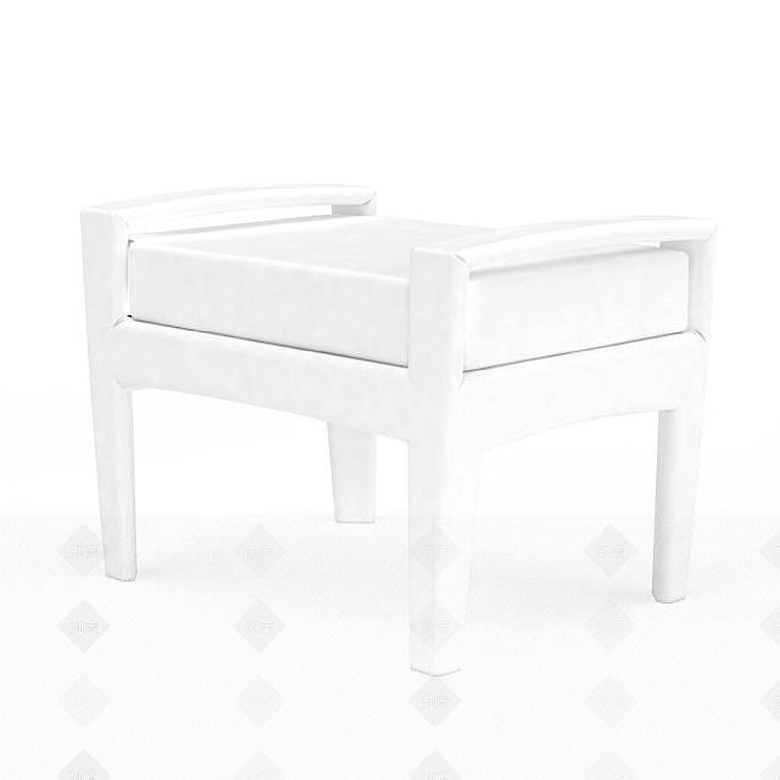 现代白色凳子3D模型下载【ID:1197860479】