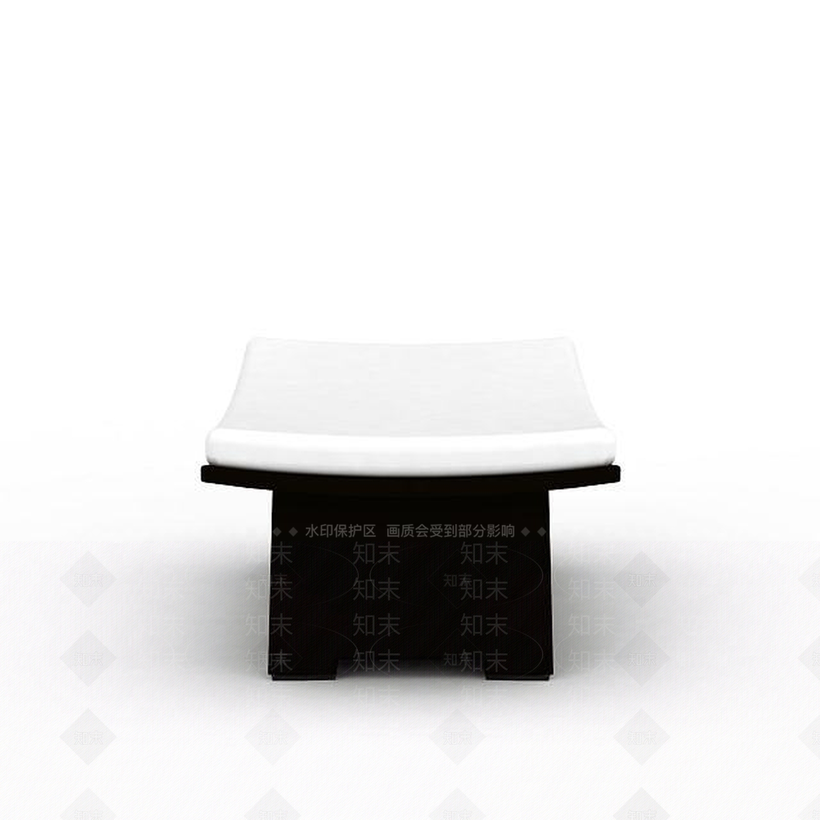 现代黑白拼色曲面凳3D模型下载【ID:1197861217】