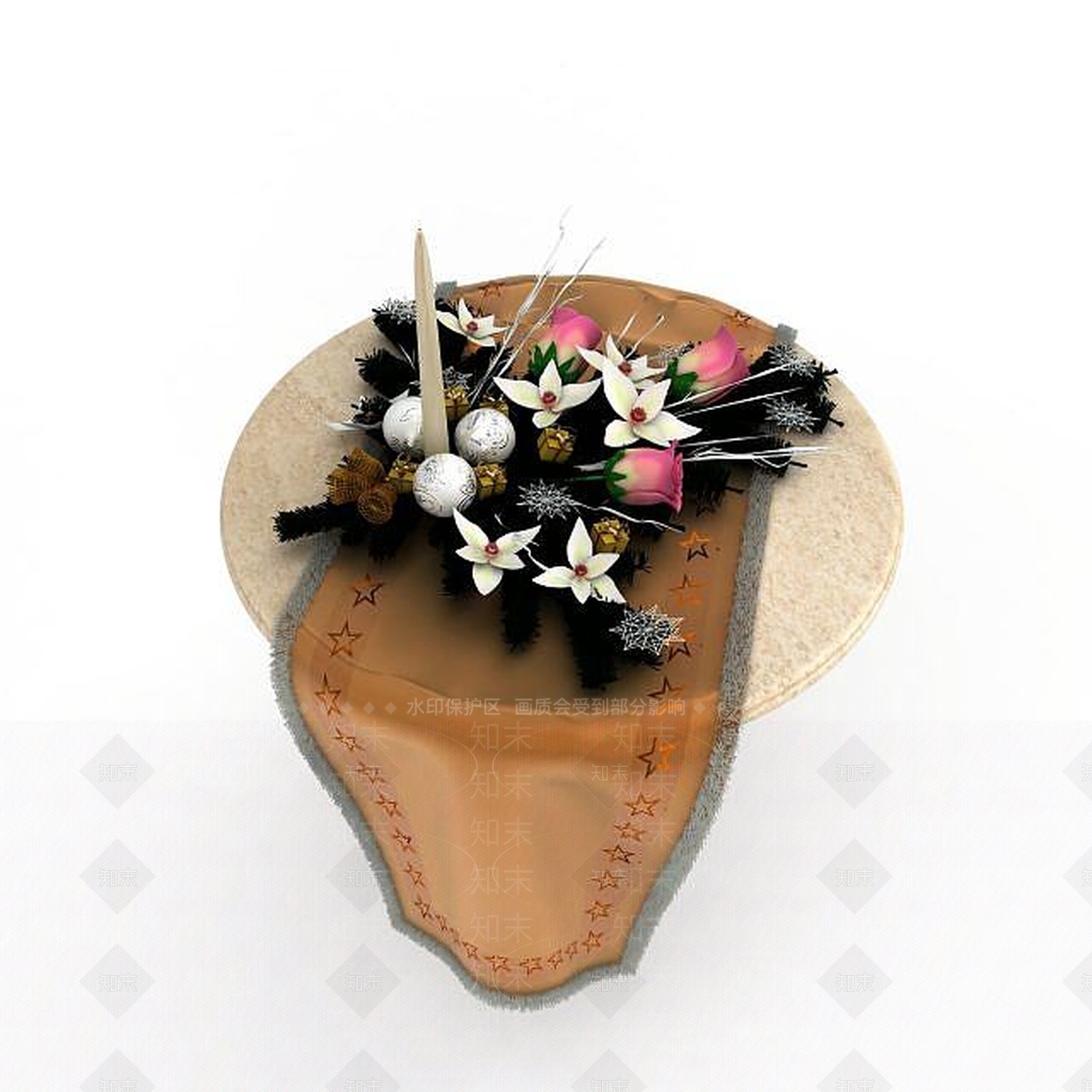 现代圣诞节节日装饰素材3D模型下载【ID:1197861757】