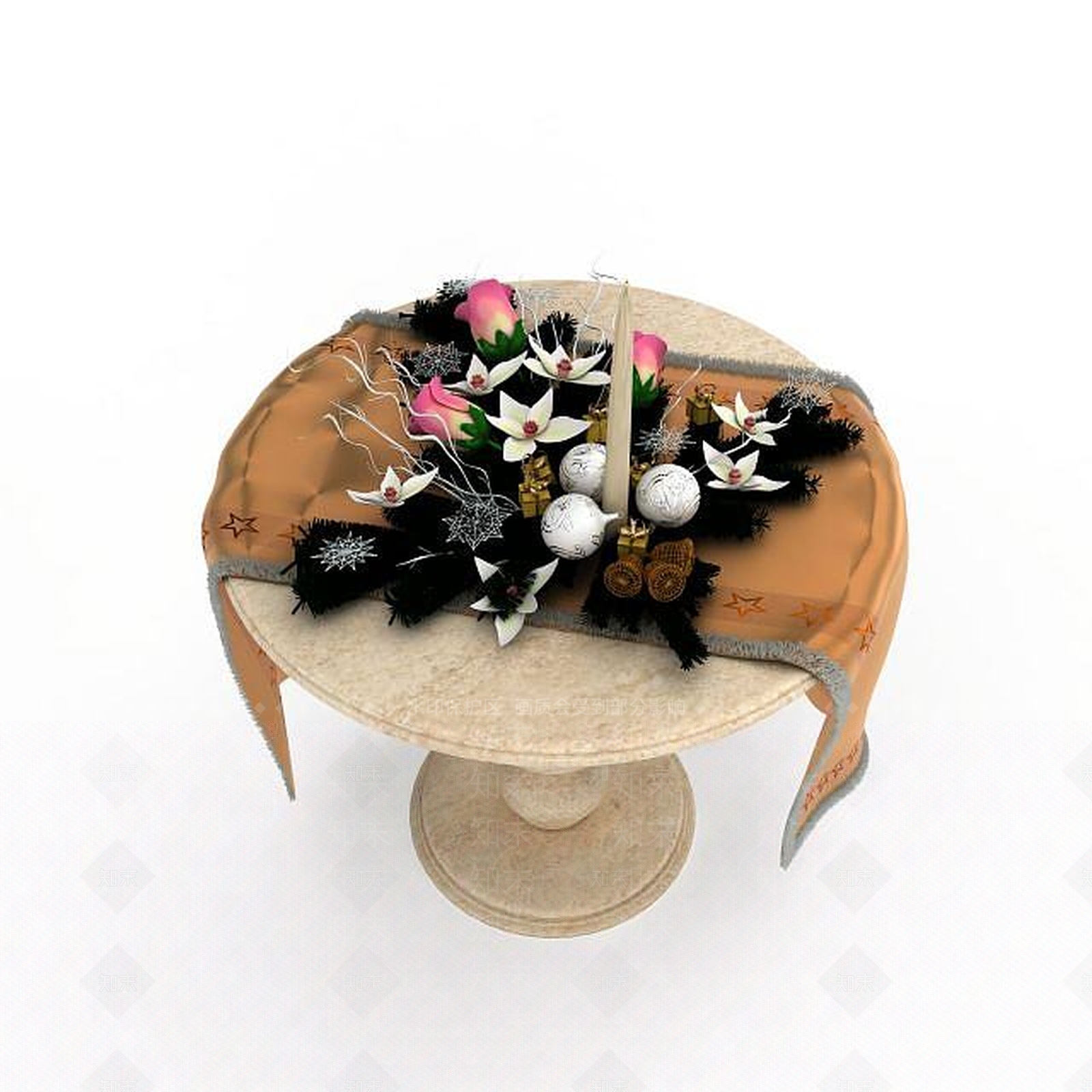现代圣诞节节日装饰素材3D模型下载【ID:1197861757】