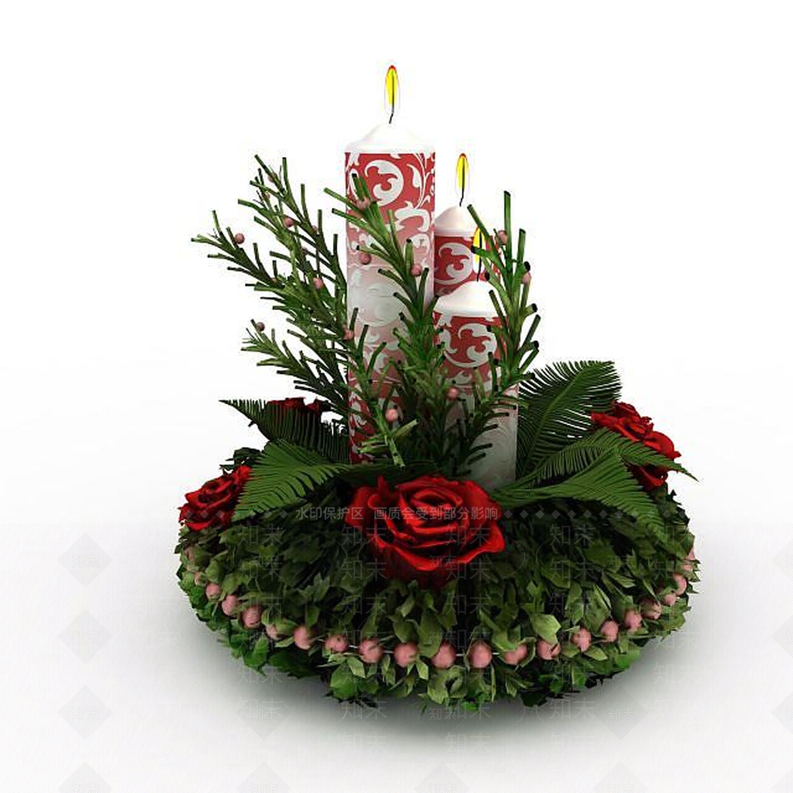 现代圣诞节蜡烛Christmas3D模型下载【ID:1197862035】