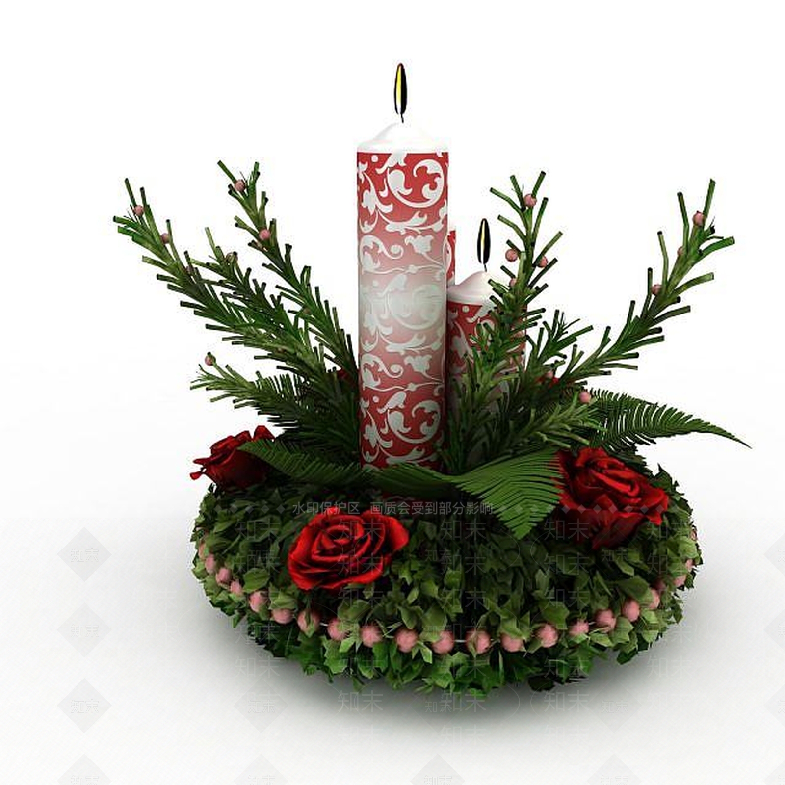 现代圣诞节蜡烛Christmas3D模型下载【ID:1197862035】