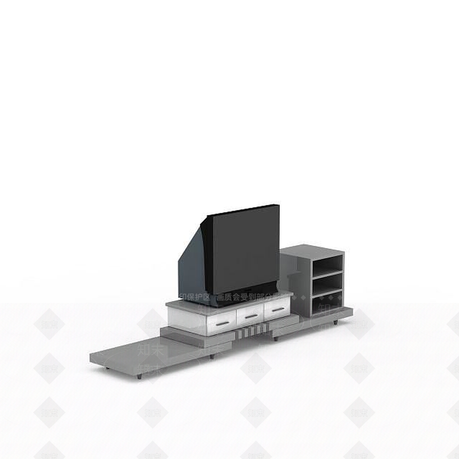 现代客厅电视桌3D模型下载【ID:1197862381】