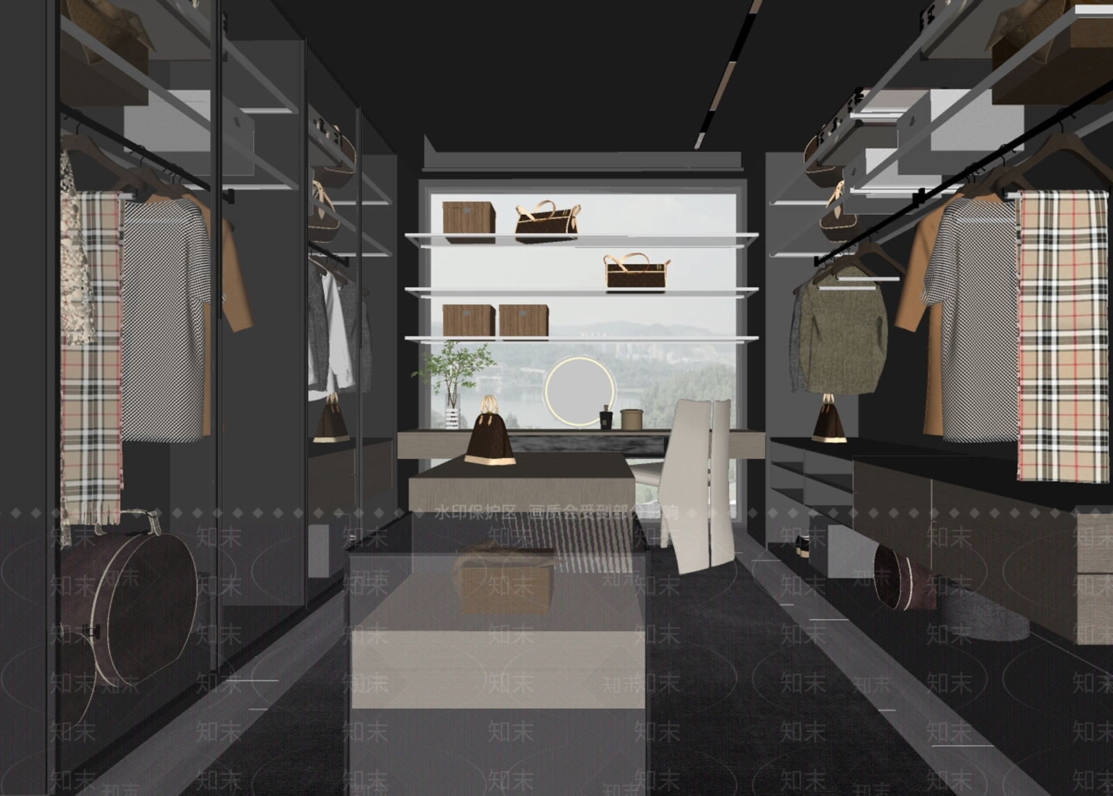 现代衣帽间SU模型下载【ID:1197863104】