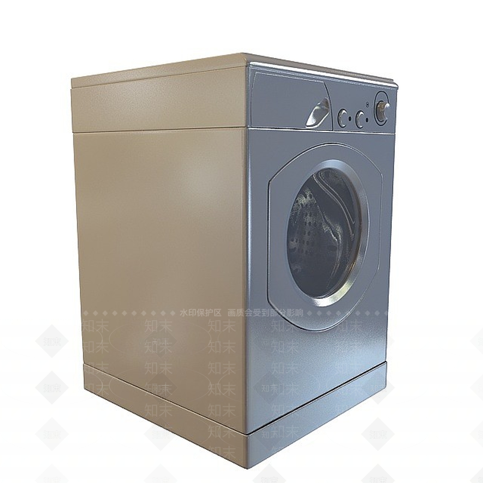 现代卫生间滚筒洗衣机3D模型下载【ID:1197863044】