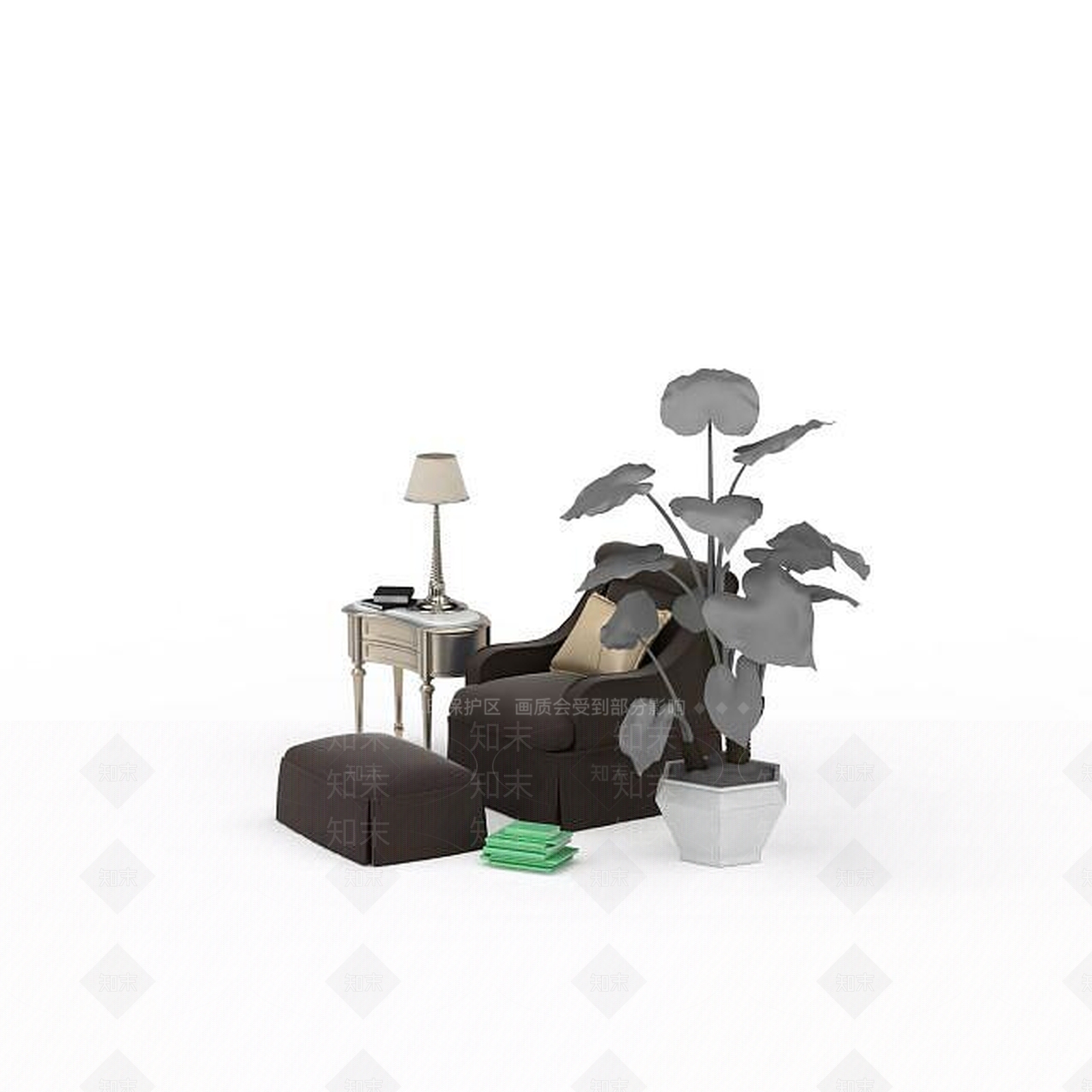 现代客厅休闲沙发椅3D模型下载【ID:1197863973】