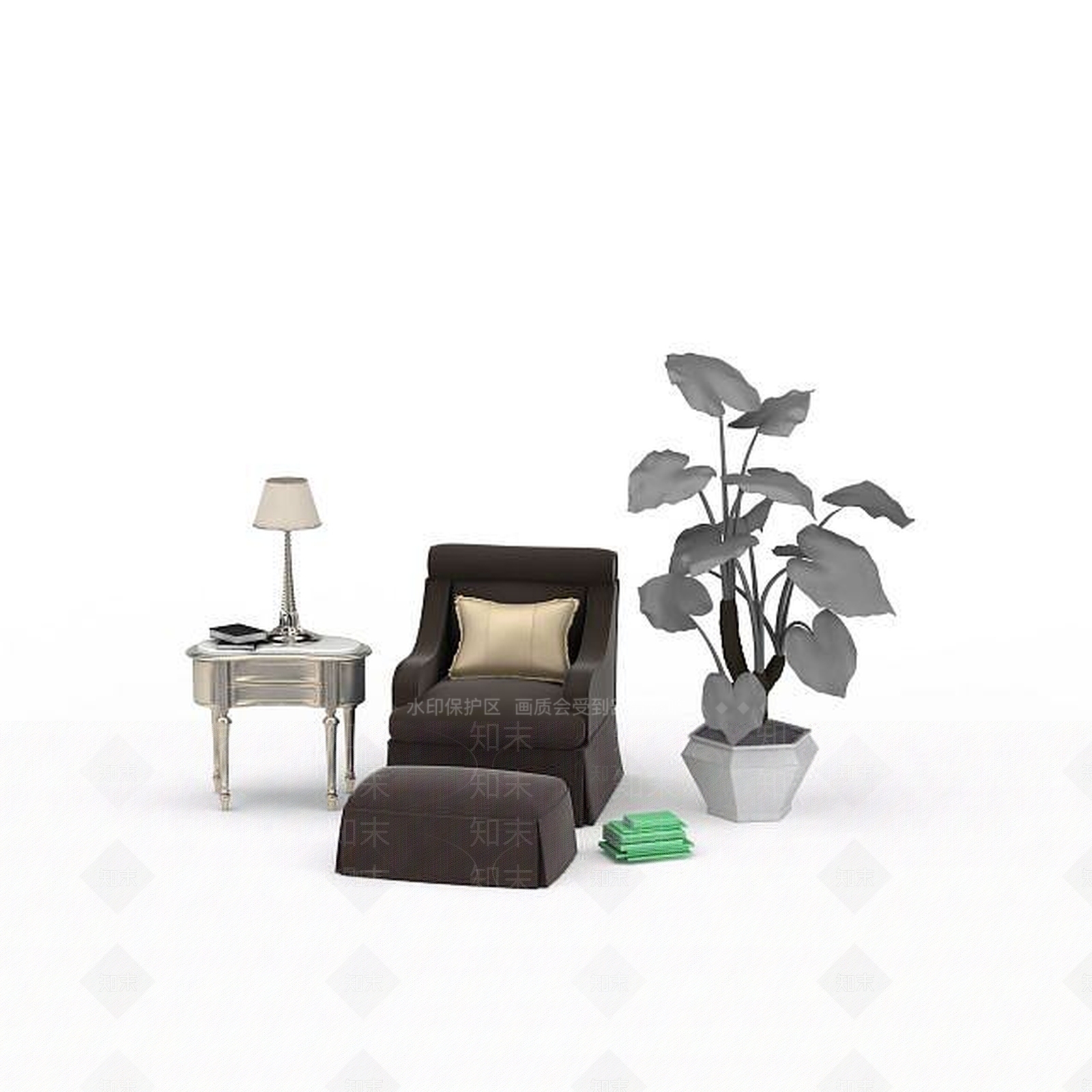 现代客厅休闲沙发椅3D模型下载【ID:1197863973】