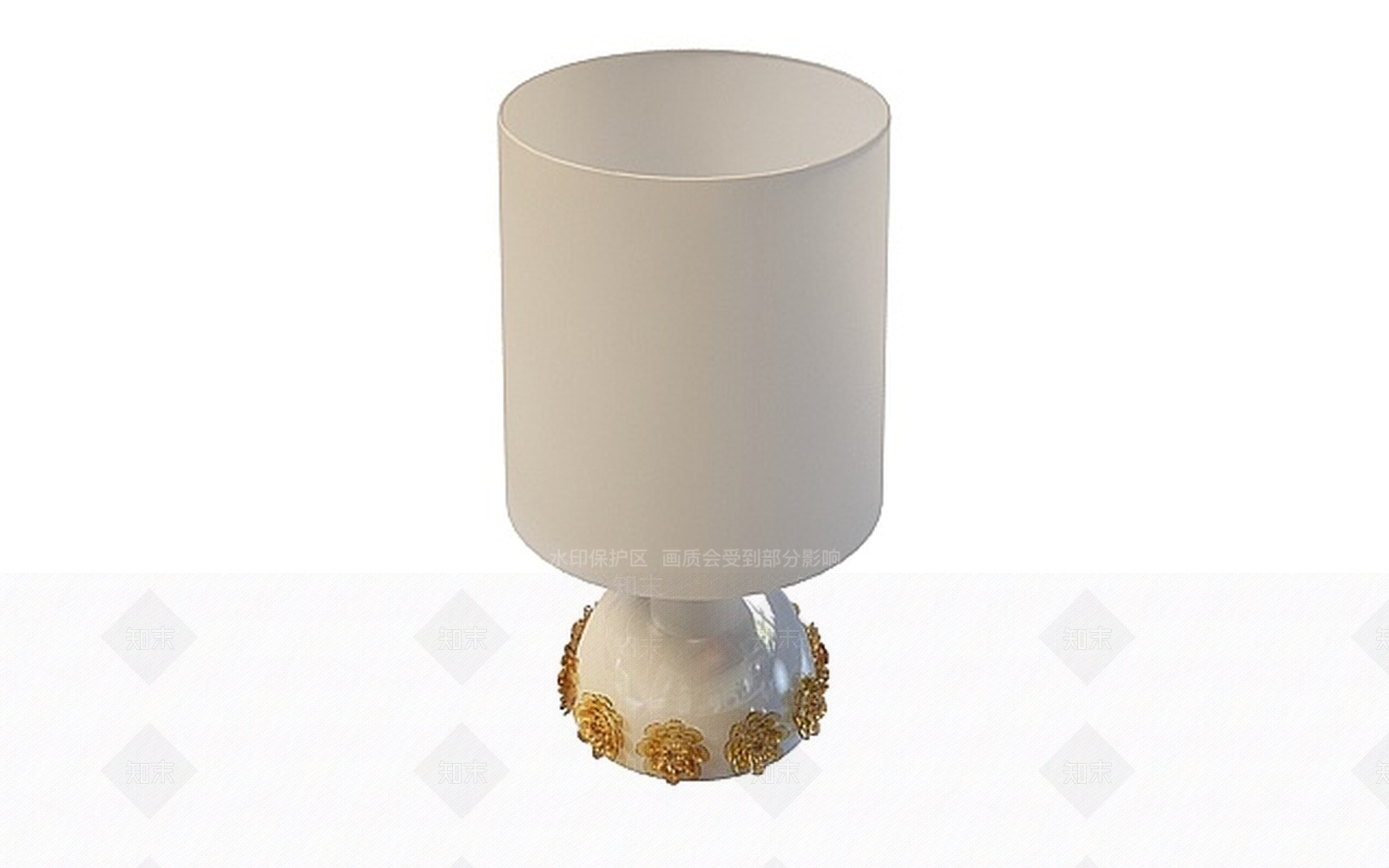 欧式古典欧式带花台灯3D模型下载【ID:1197865200】