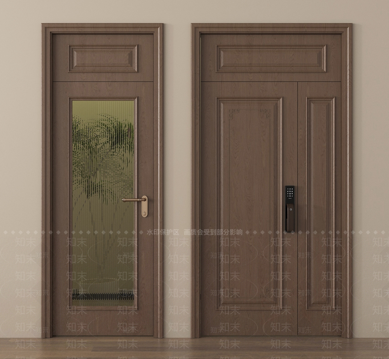 新中式单开门3D模型下载【ID:1197865680】