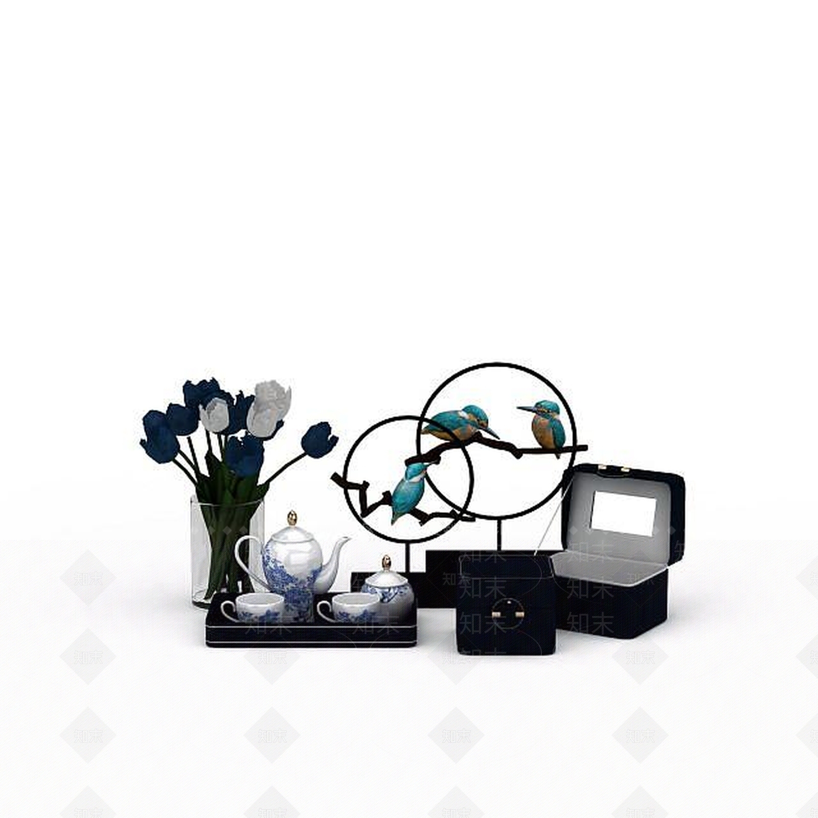 现代客厅陈设品摆件3D模型下载【ID:1197868360】