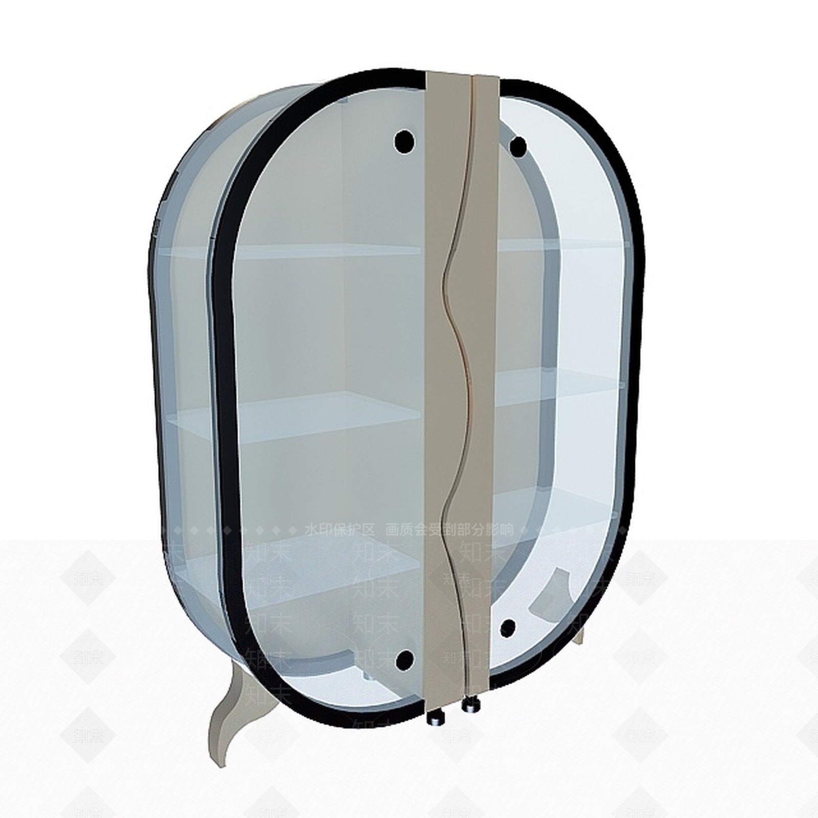 现代商场弧形展柜3D模型下载【ID:1197868893】