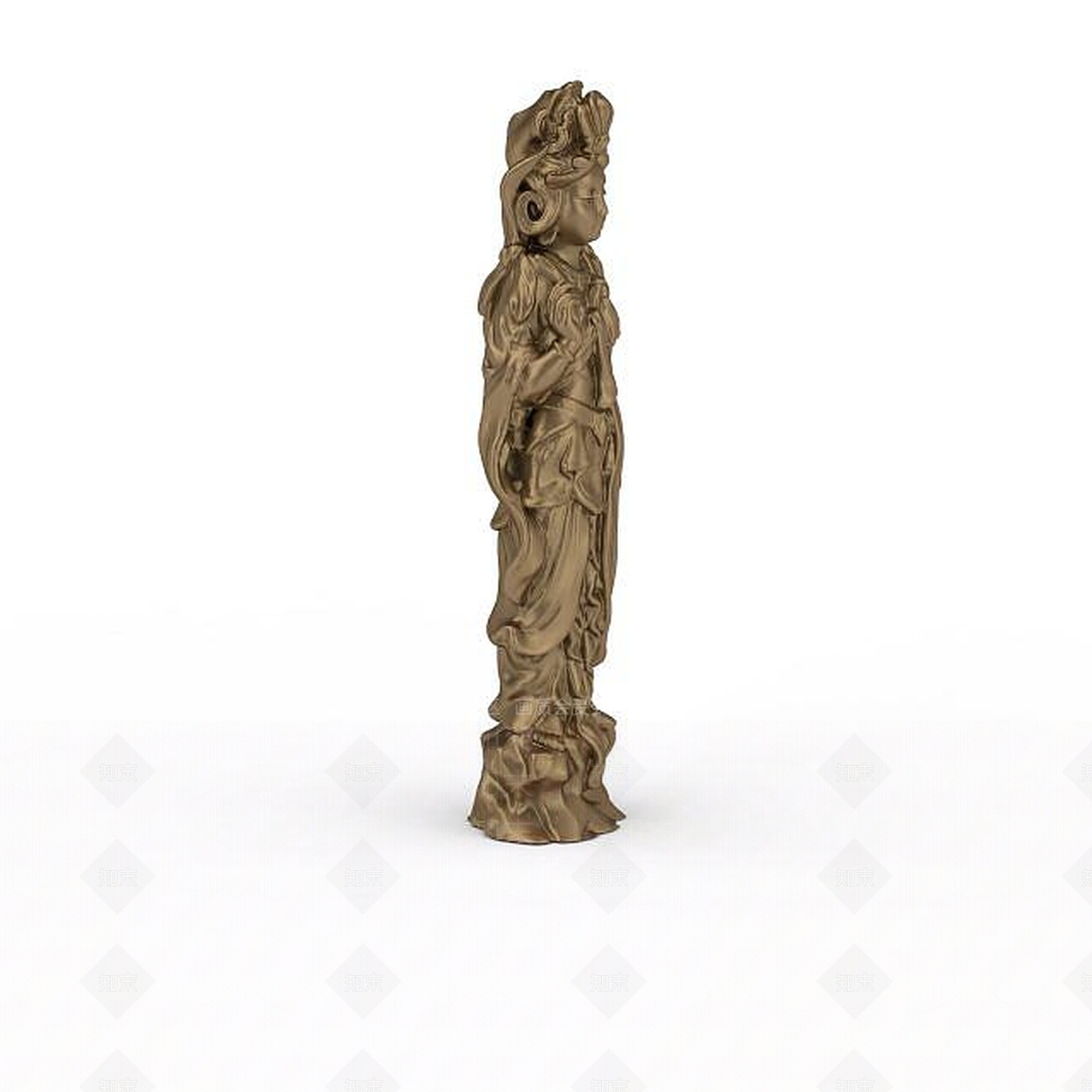 现代铜雕塑3D模型下载【ID:1197869439】