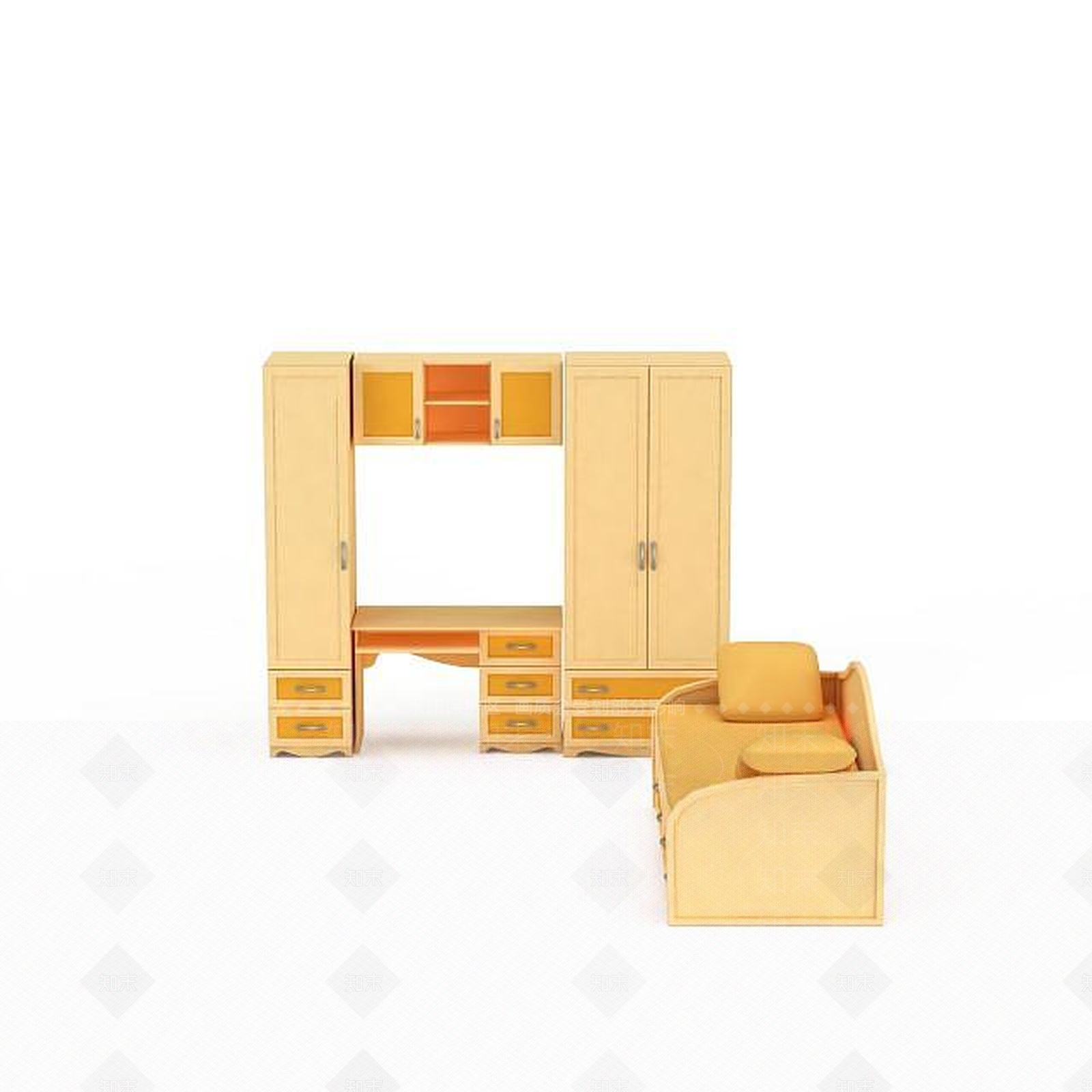 现代室内家具组合3D模型下载【ID:1197870900】