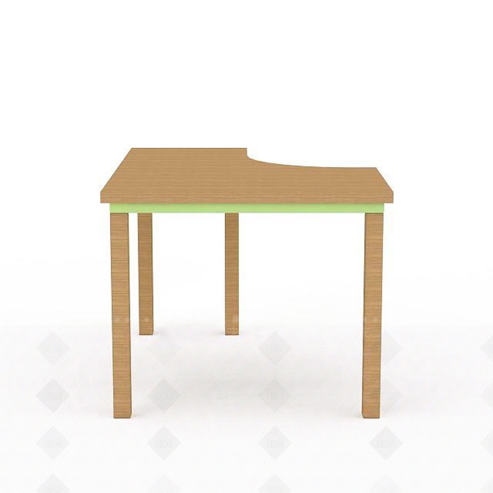 现代实木电脑桌3D模型下载【ID:1197871473】