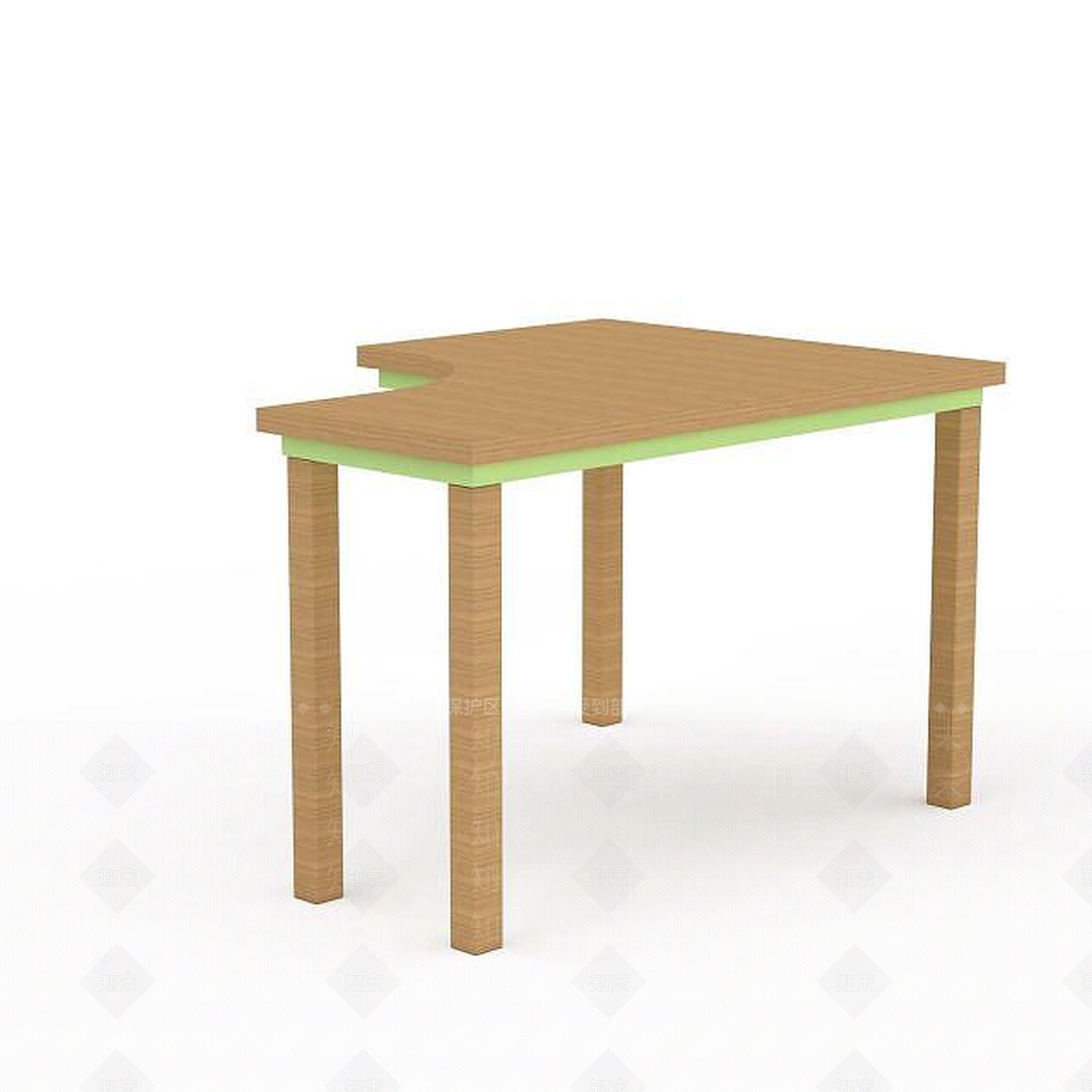 现代实木电脑桌3D模型下载【ID:1197871473】