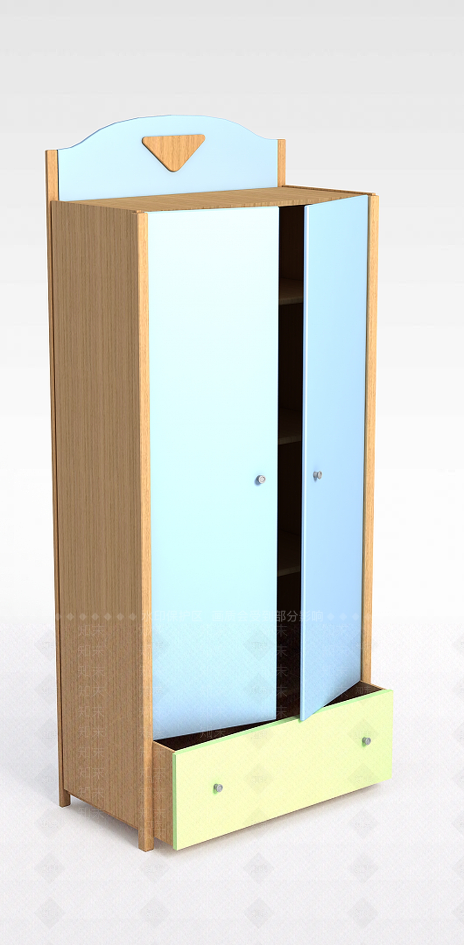 现代双开门衣柜3D模型下载【ID:1197871476】