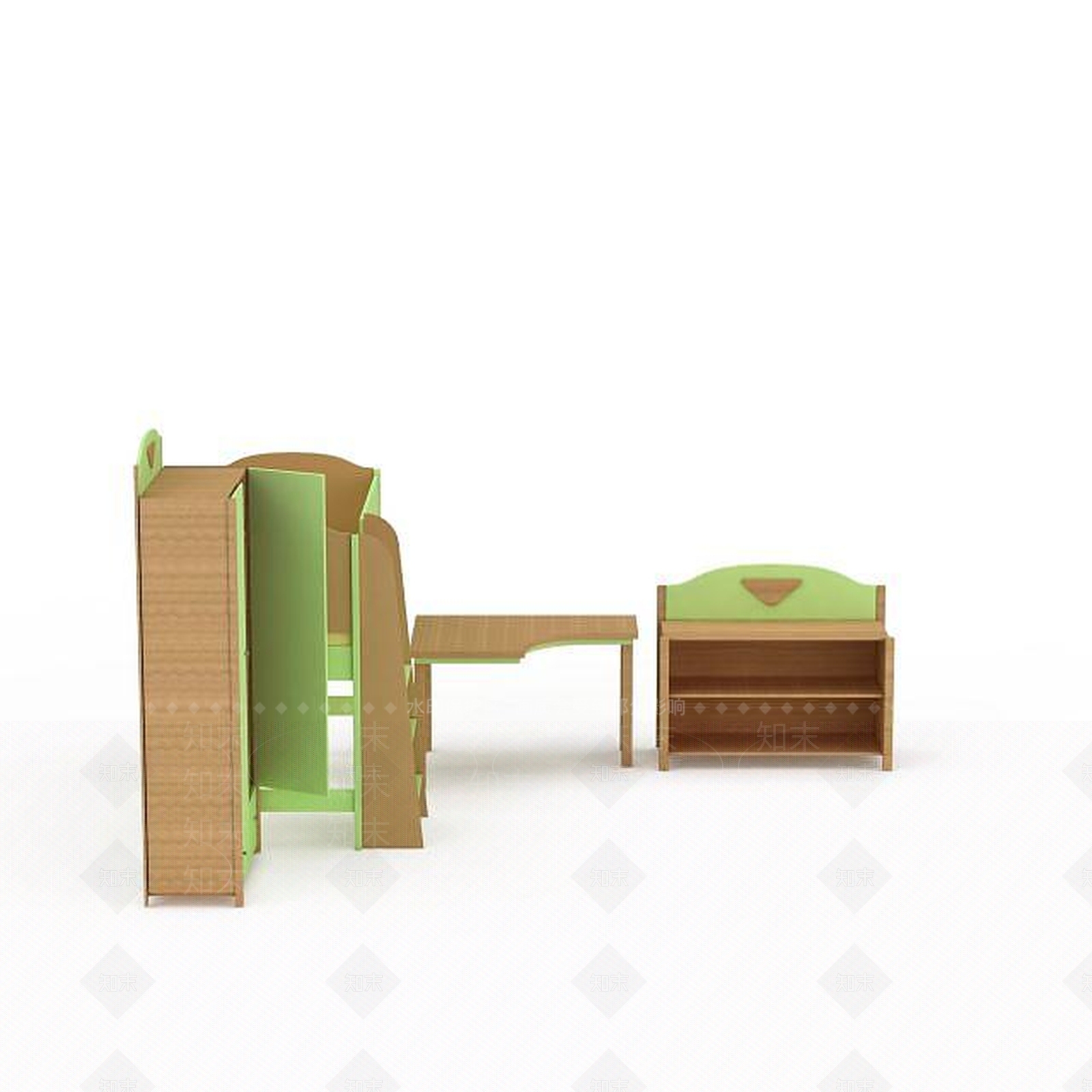 现代儿童家具组合3D模型下载【ID:1197871617】