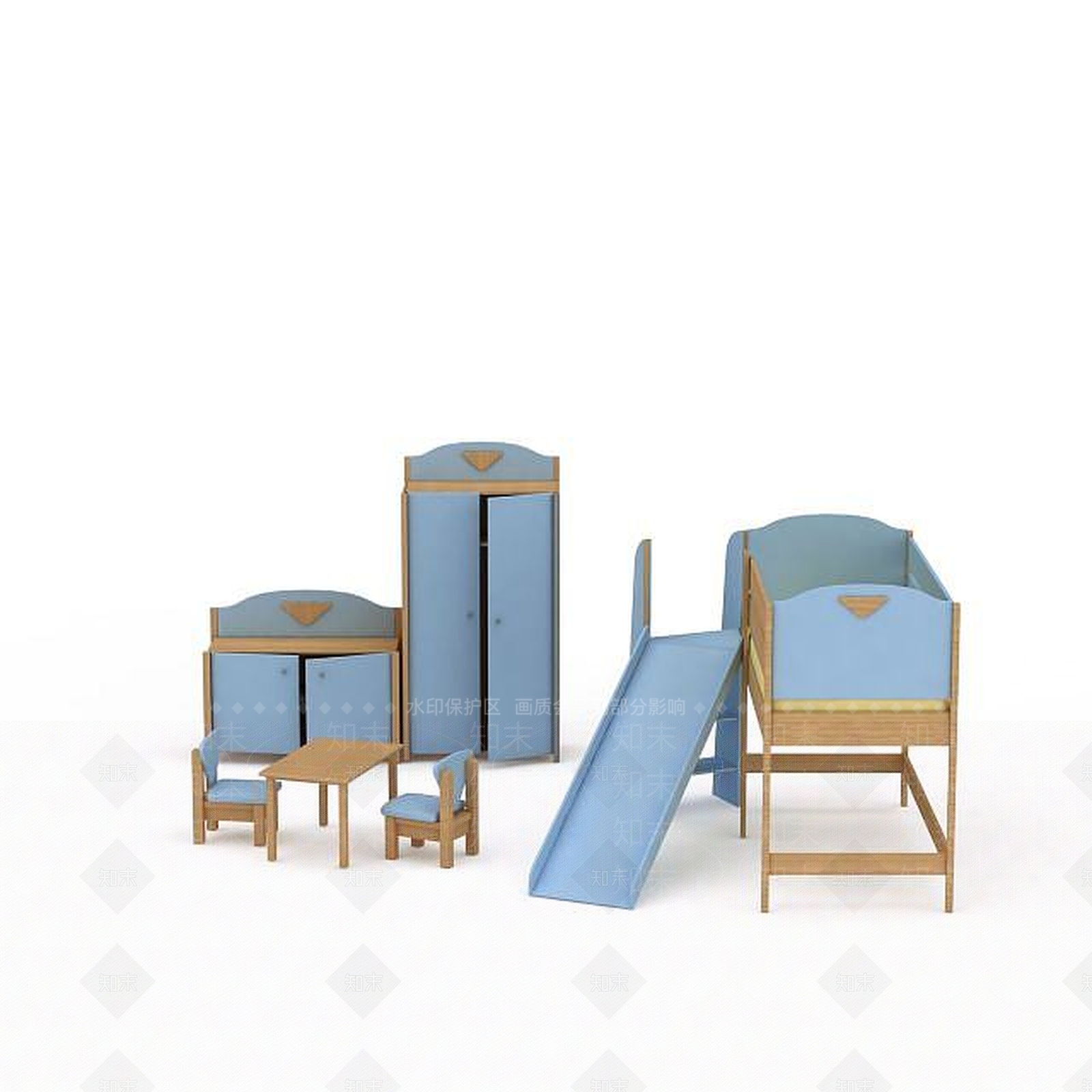 地中海风格儿童家具3D模型下载【ID:1197871770】