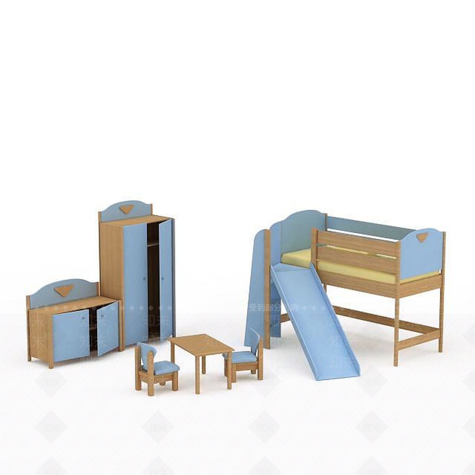 地中海风格儿童家具3D模型下载【ID:1197871770】