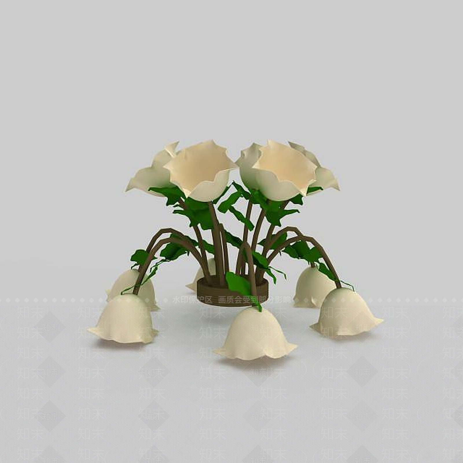 现代装饰花灯3D模型下载【ID:1197873124】