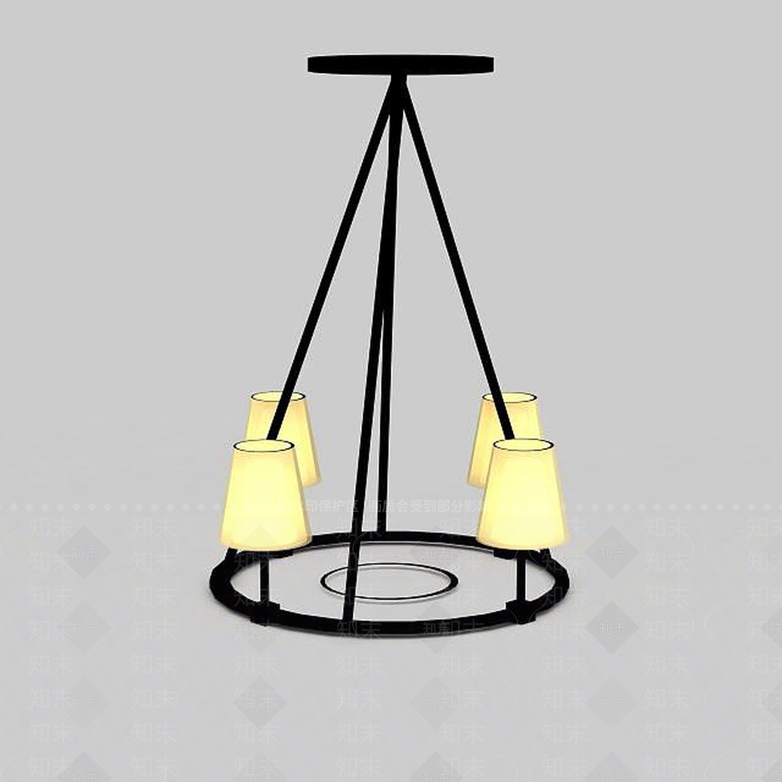 中式吊灯3D模型下载【ID:1197873516】